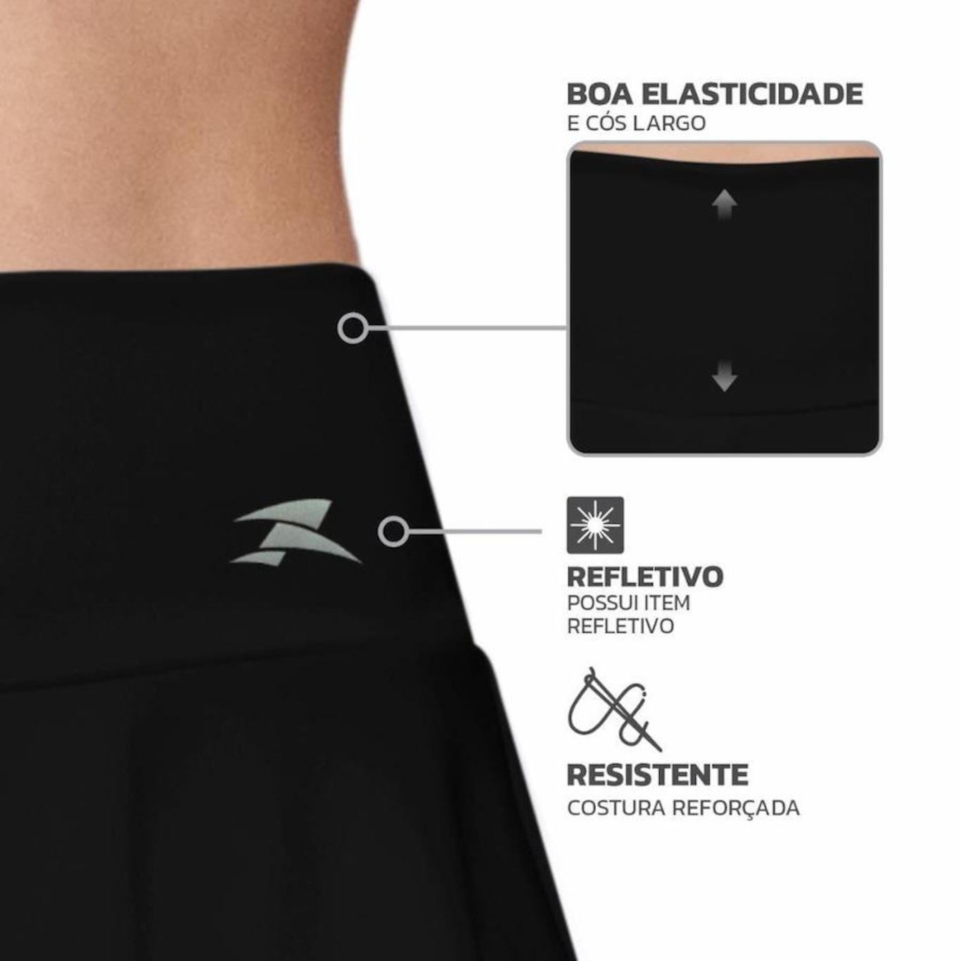 Short Saia Basic Muvin Fitness Treino Academia - Feminino - Foto 4