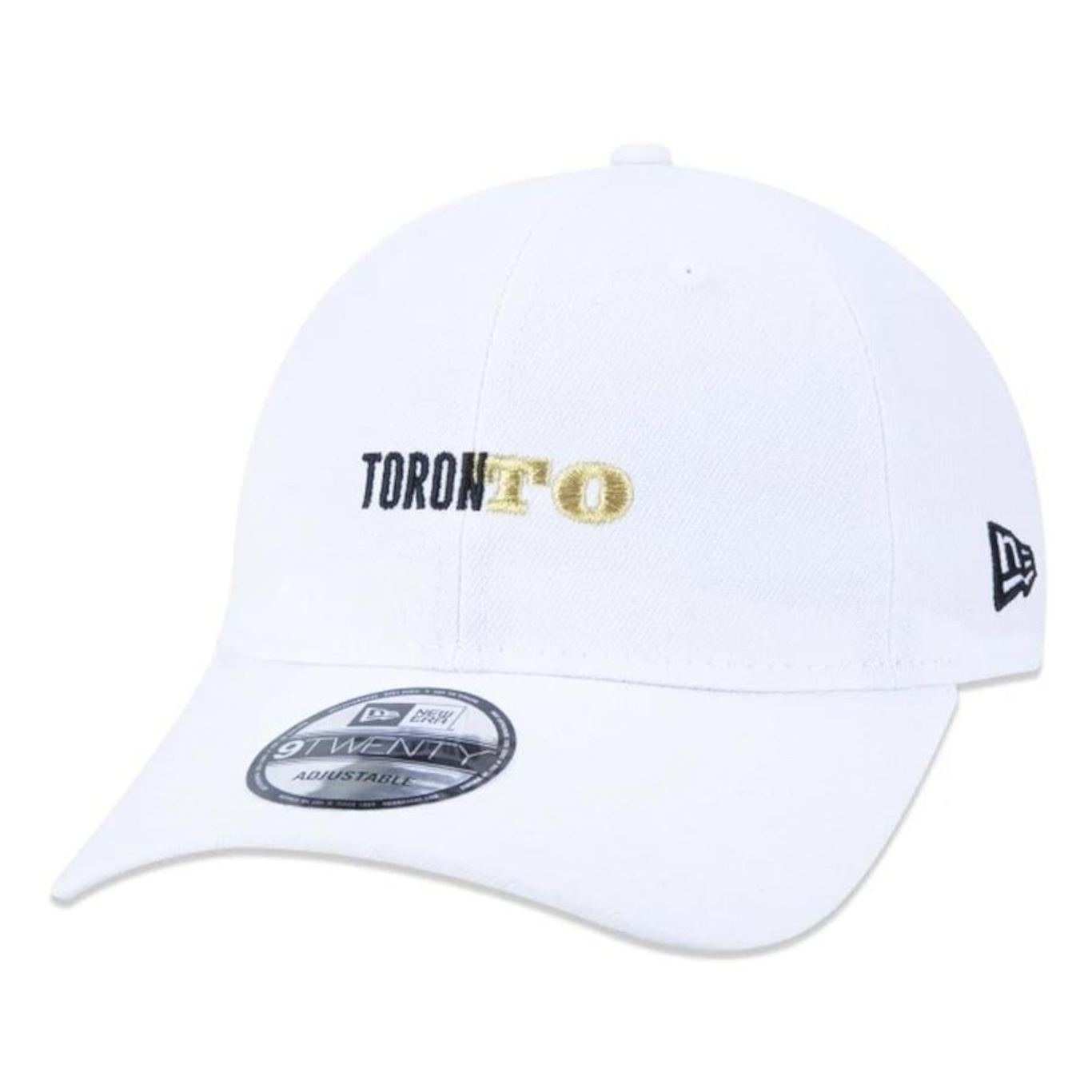 Boné Aba Curva New Era 9Twenty Toronto Raptors Neto 78 - Strapback - Adulto - Foto 1