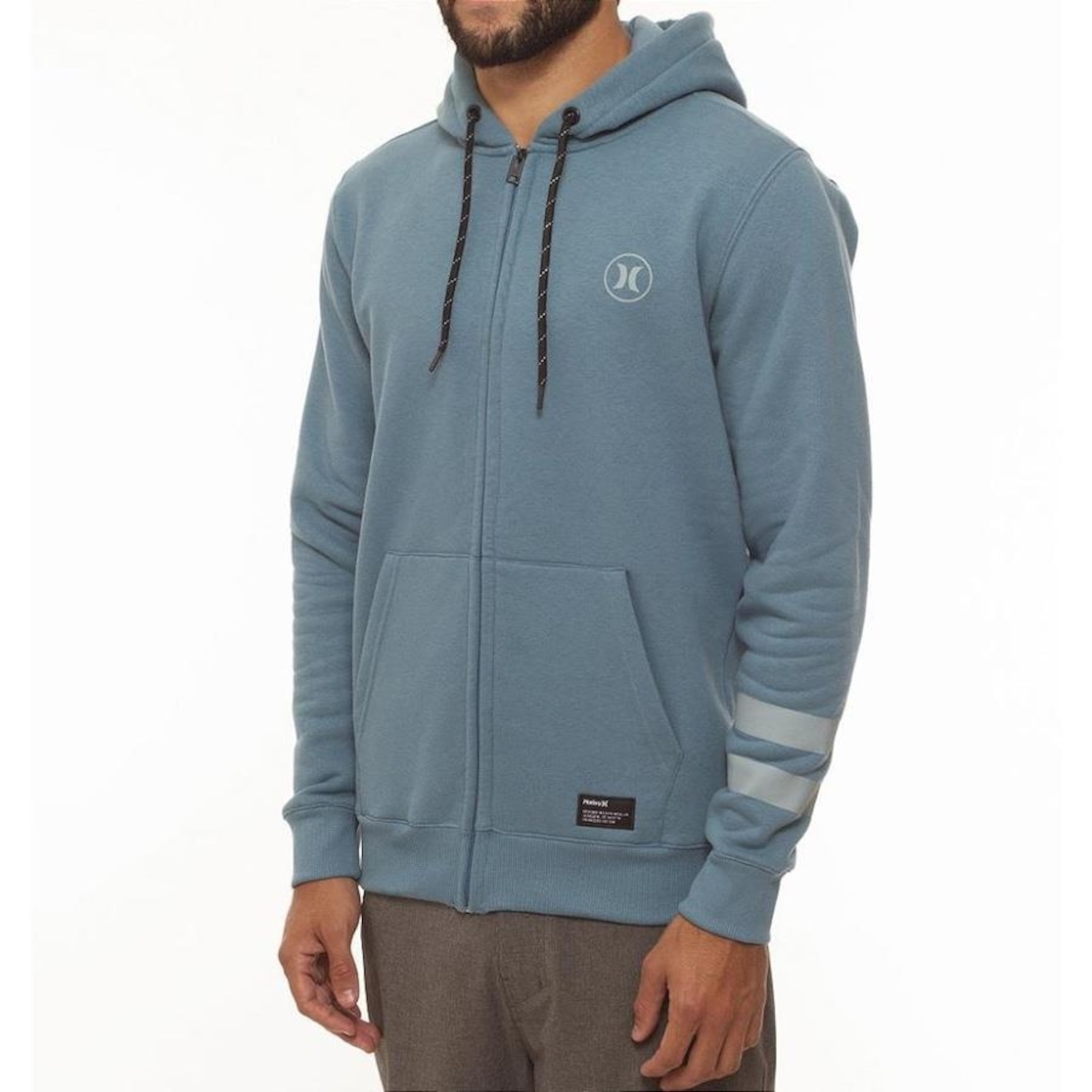 Blusão de Moletom com Capuz Hurley Aberto Circle Icon Bp - Masculina - Foto 1