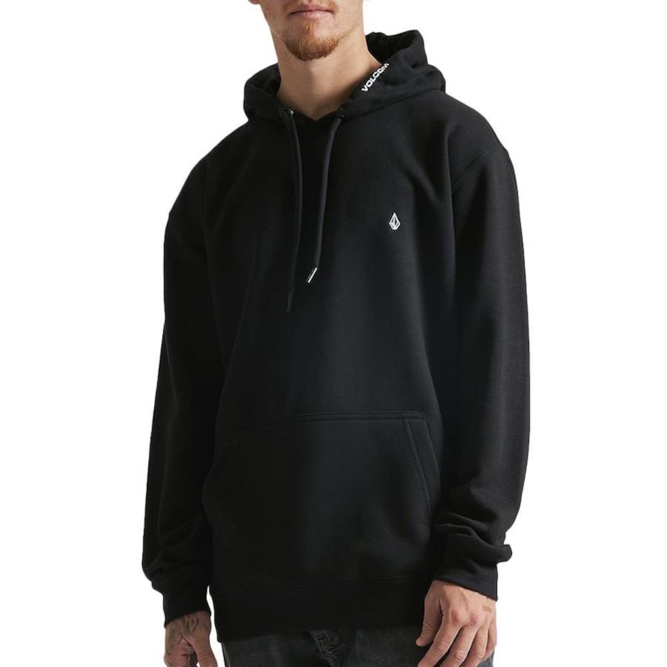 Blusão de Moletom com Capuz Volcom Canguru Single Stone - Masculino - Foto 1