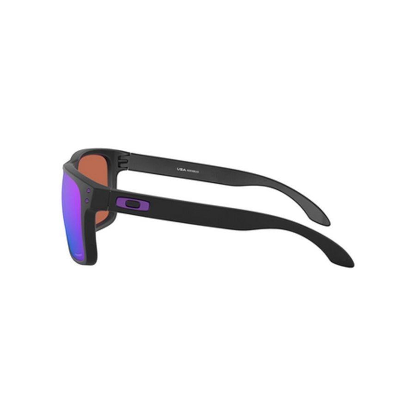 Óculos de Sol Unissex Oakley Holbrook Matte Black Violet Iridium - Foto 2