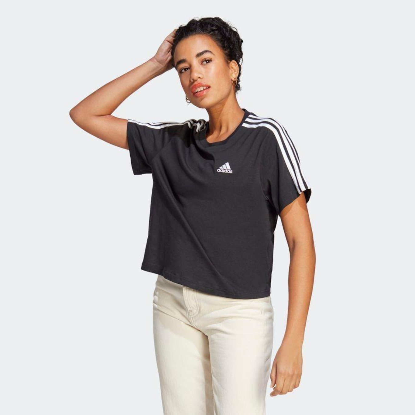 Blusa Cropped adidas 3 Stripes - Feminina | Centauro