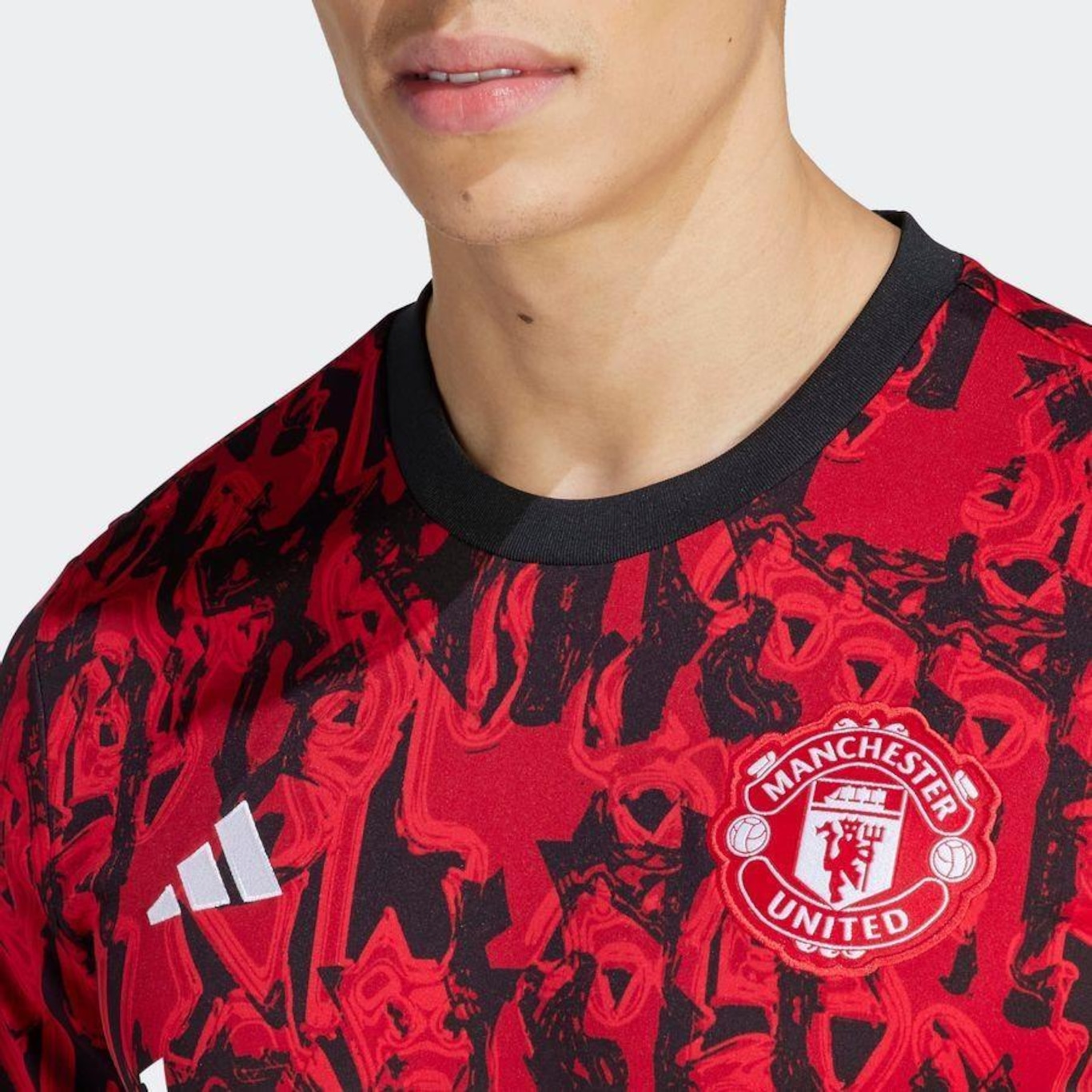 Camisa Pré-Jogo Manchester United - Vermelho adidas