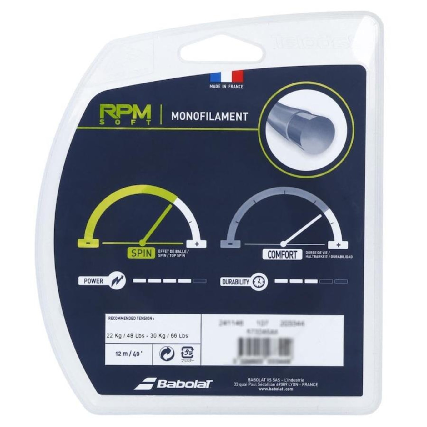 Mulinello Babolat RPM Blast 16G (1,30mm) Corda Tennis Nera - 200m (660 Ft) - 100% Originale