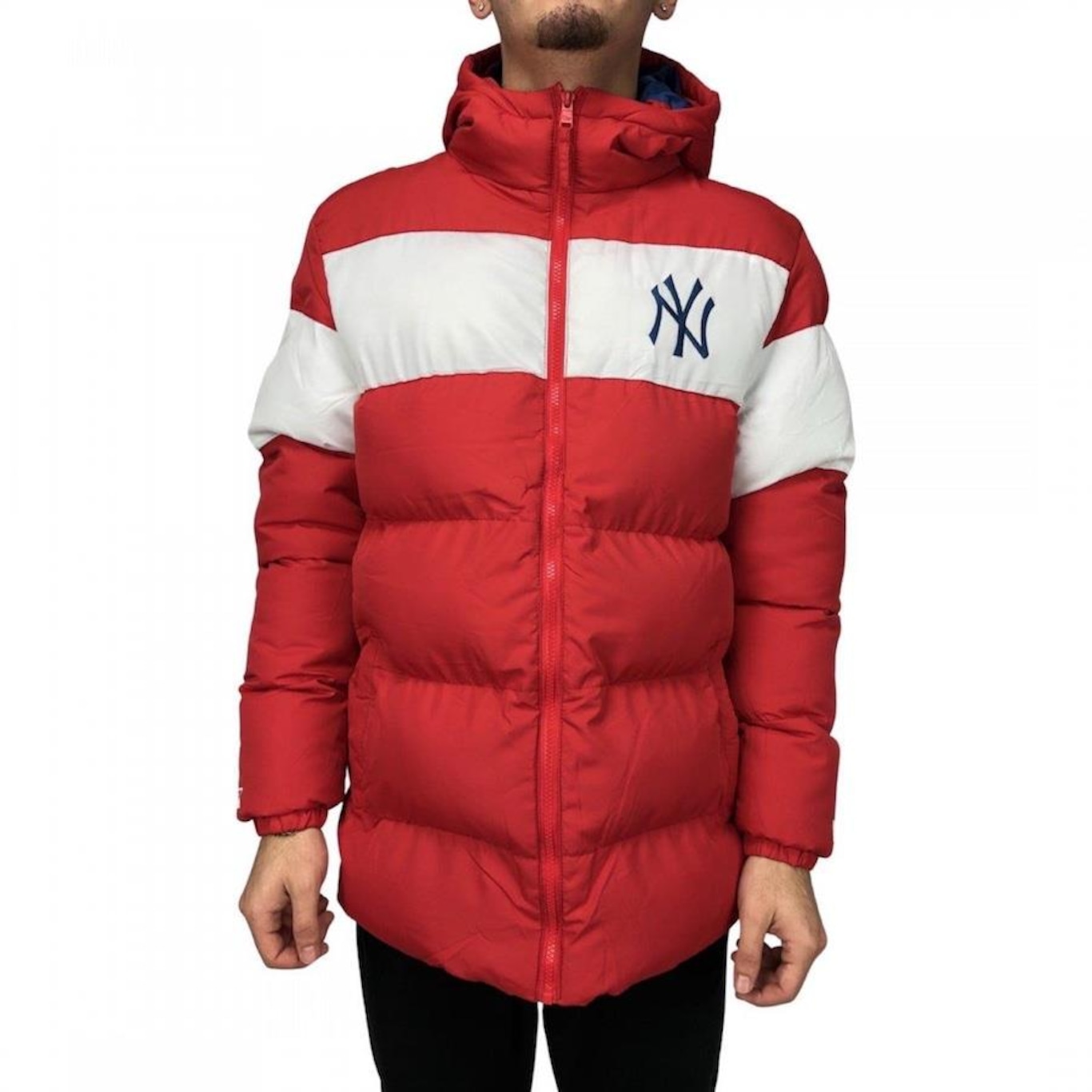 Jaqueta Puffer New Era MLB New York Yankees Masculina com Capuz - Foto 2