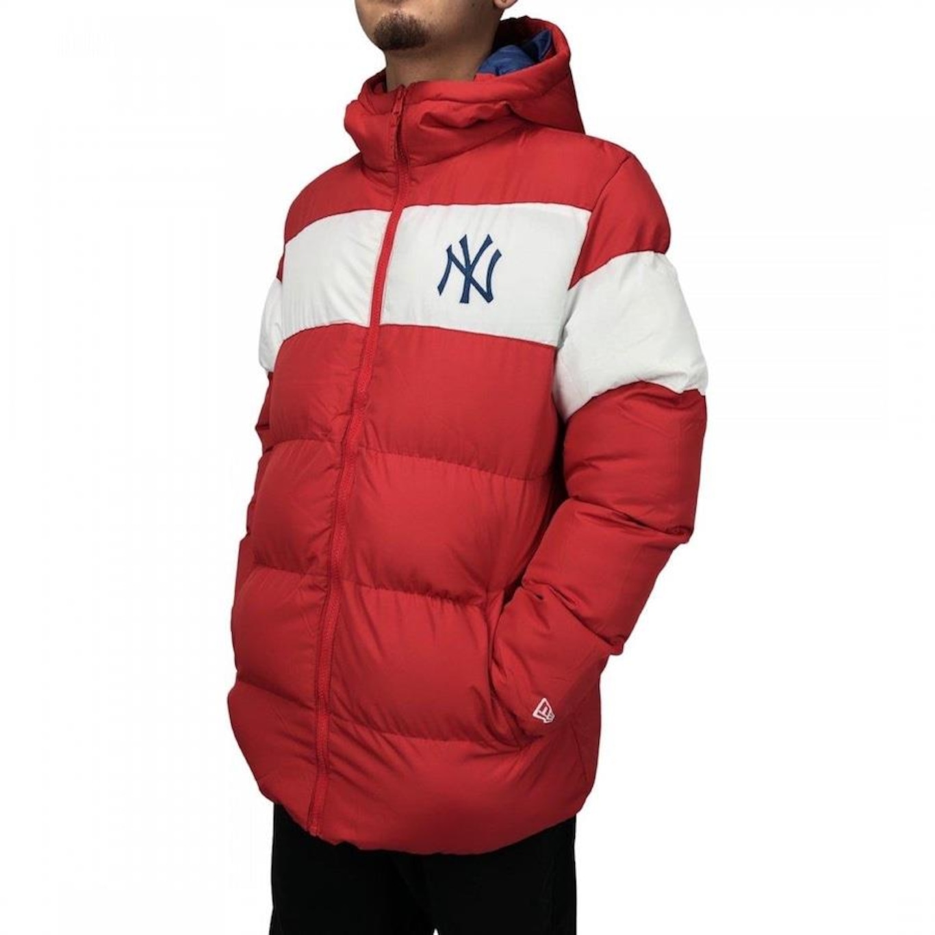 Jaqueta Puffer New Era MLB New York Yankees Masculina com Capuz - Foto 3