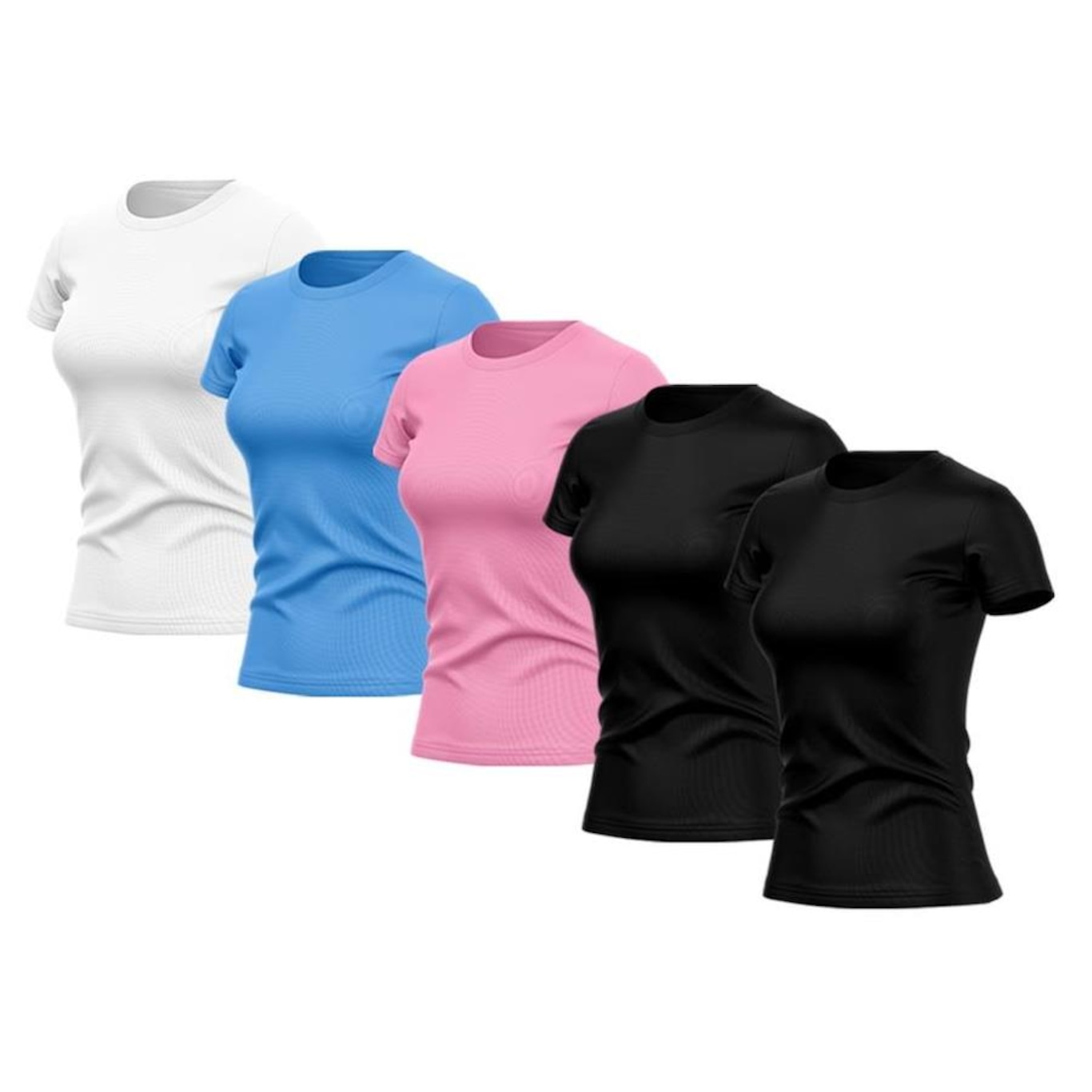 Kit de Camisas Térmica Adriben Dry Fit com Proteção Solar Uv - 5 Unidades - Feminina - Foto 1