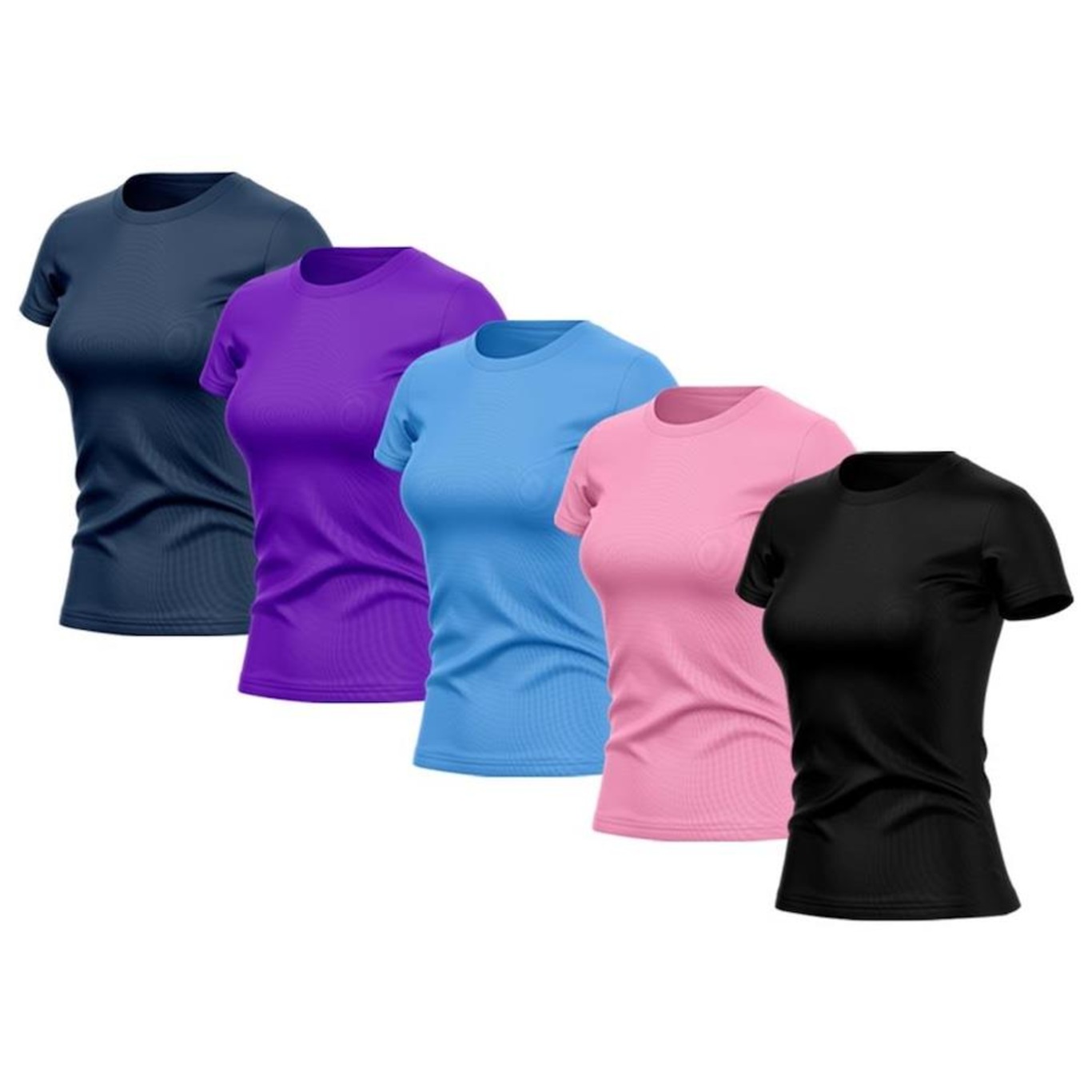 Kit de Camisas Térmica Adriben Dry Fit com Proteção Solar Uv - 5 Unidades - Feminina - Foto 1