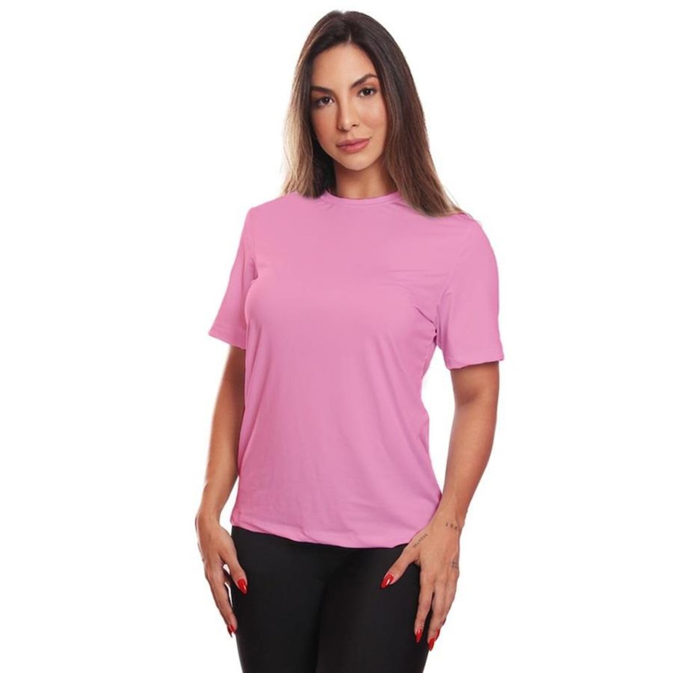 Kit de Camisas Térmica Adriben Dry Fit com Proteção Solar Uv - 5 Unidades - Feminina - Foto 2