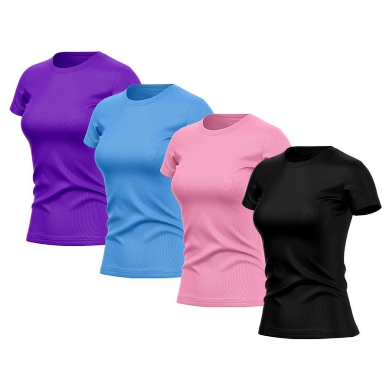 Kit de Camisas Térmica Adriben Dry Fit com Proteção Solar Academia - 4 Unidades - Feminina - Foto 1