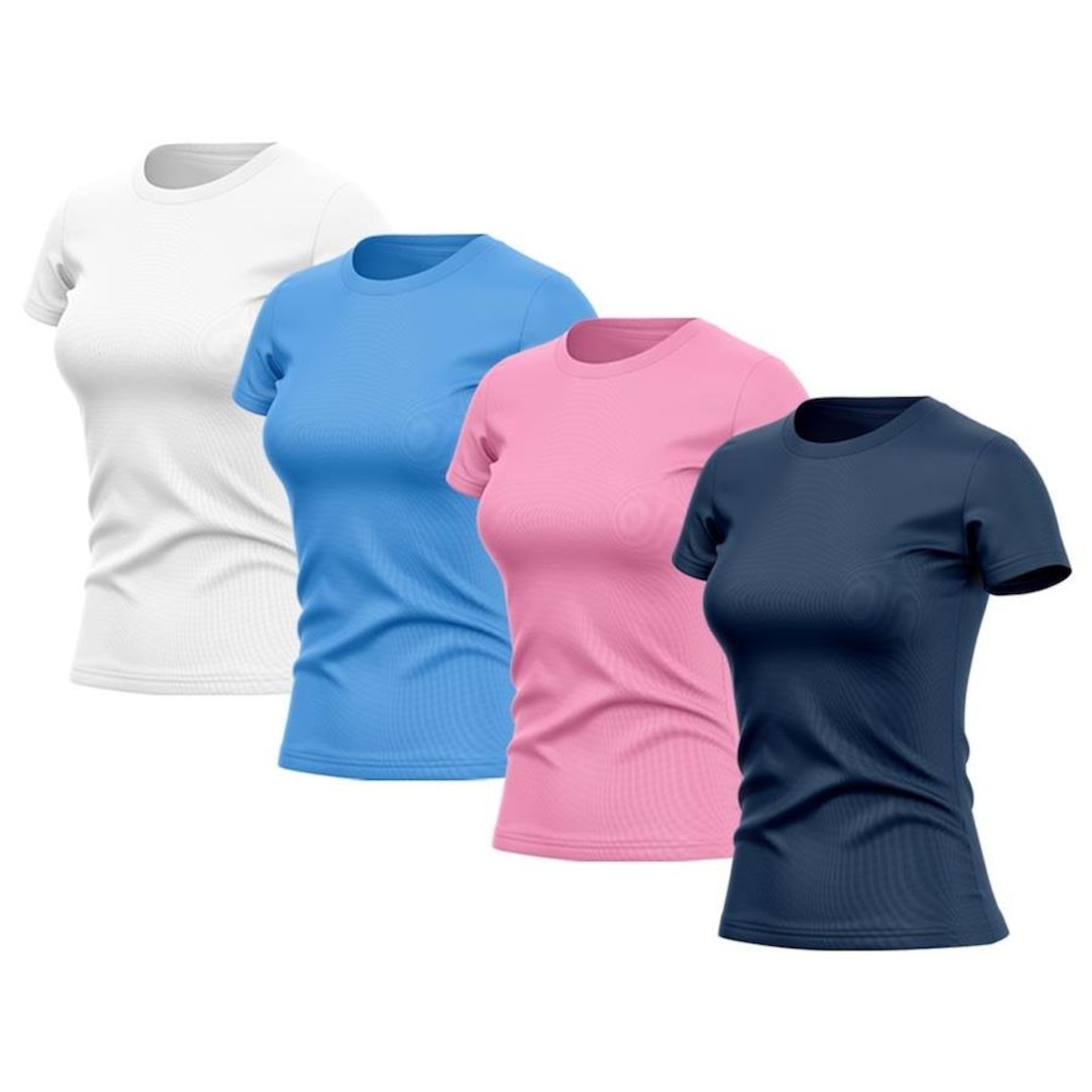 Kit de Camisas Térmica Adriben Dry Fit com Proteção Solar Academia - 4 Unidades - Feminina - Foto 1