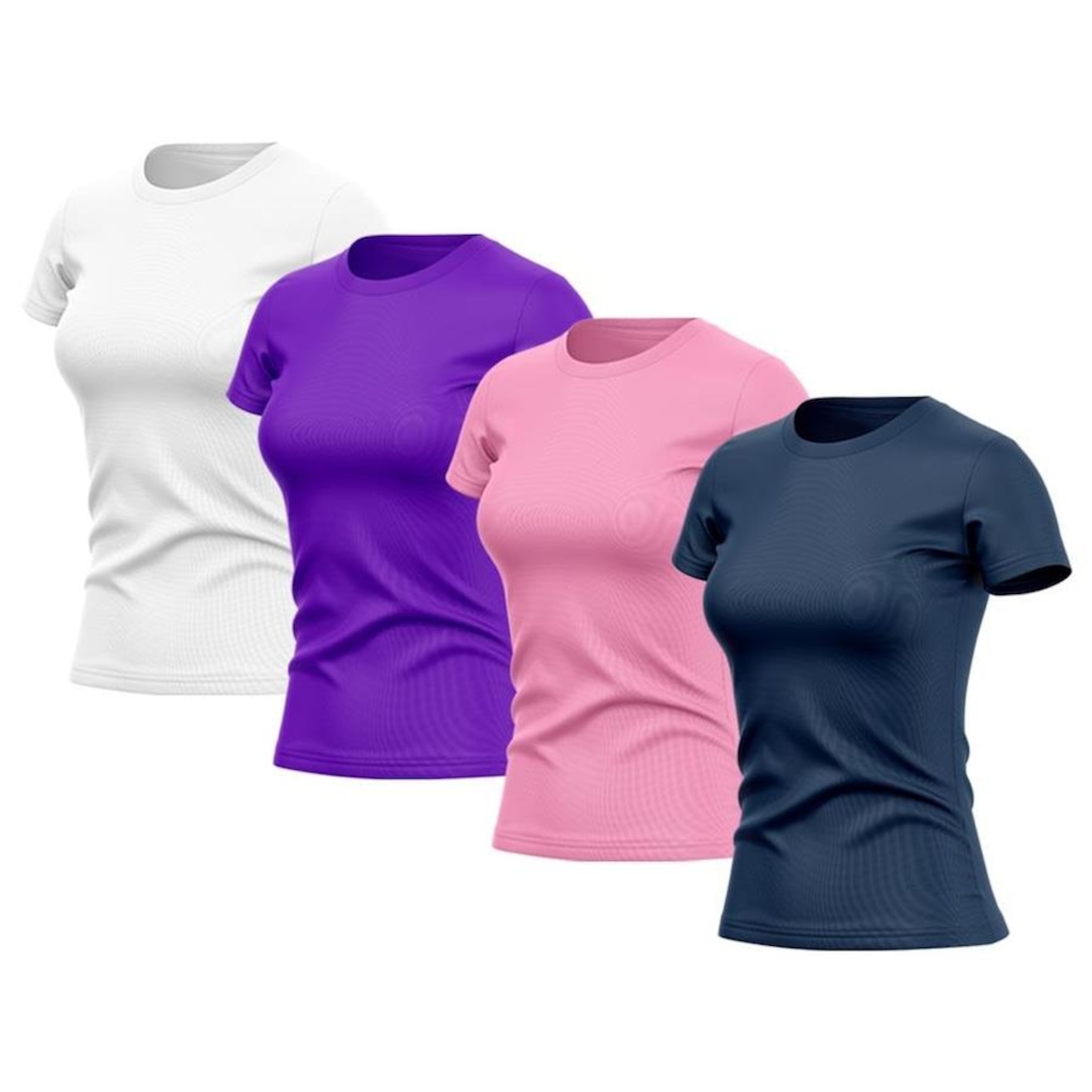 Kit de Camisas Térmica Adriben Dry Fit com Proteção Solar Academia - 4 Unidades - Feminina - Foto 1