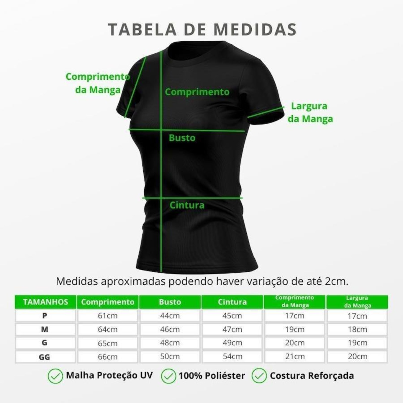 Kit de Camisas Térmica Adriben Dry Fit com Proteção Solar Academia - 3 Unidades - Feminina - Foto 3