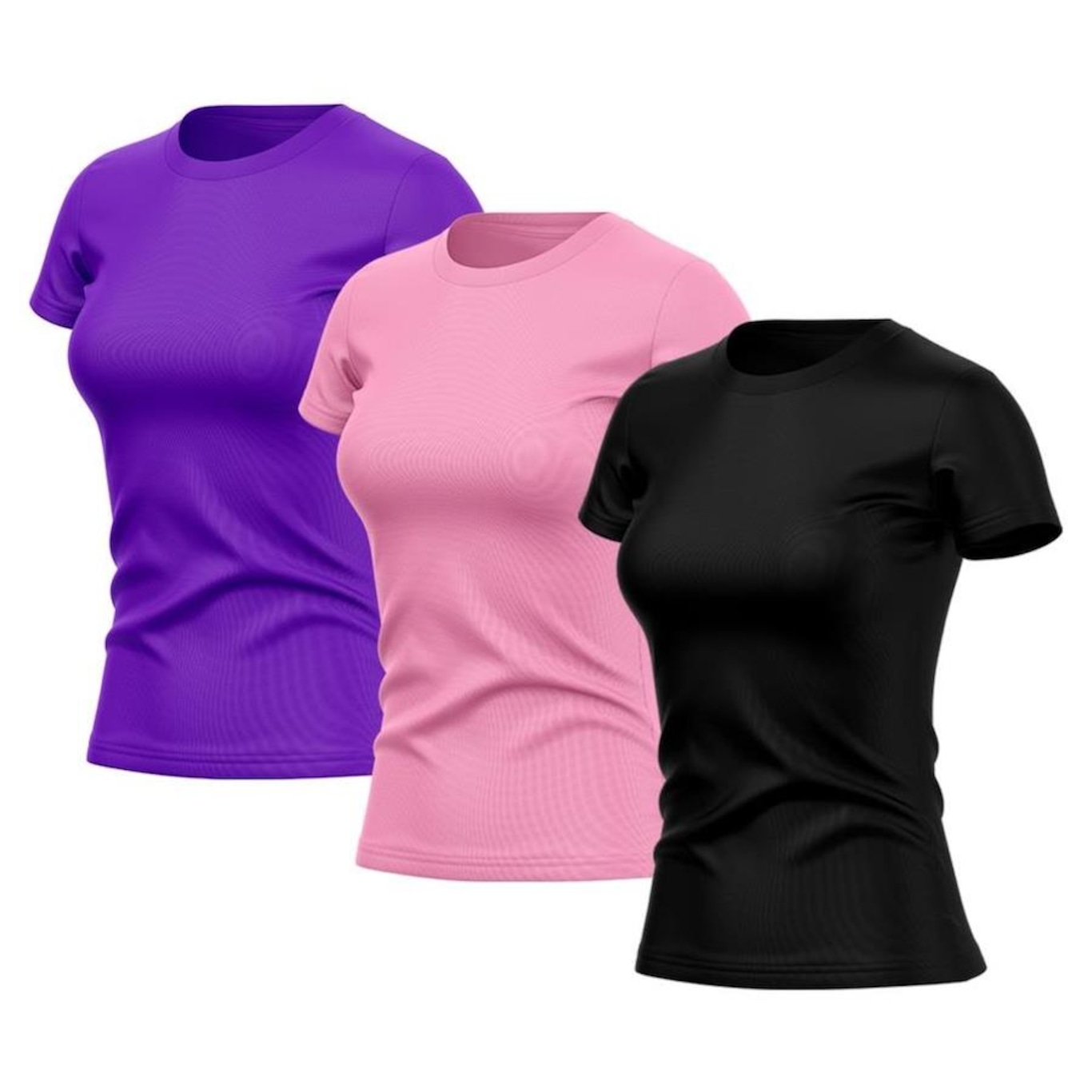 Kit de Camisas Térmica Adriben Dry Fit com Proteção Solar Academia - 3 Unidades - Feminina - Foto 1