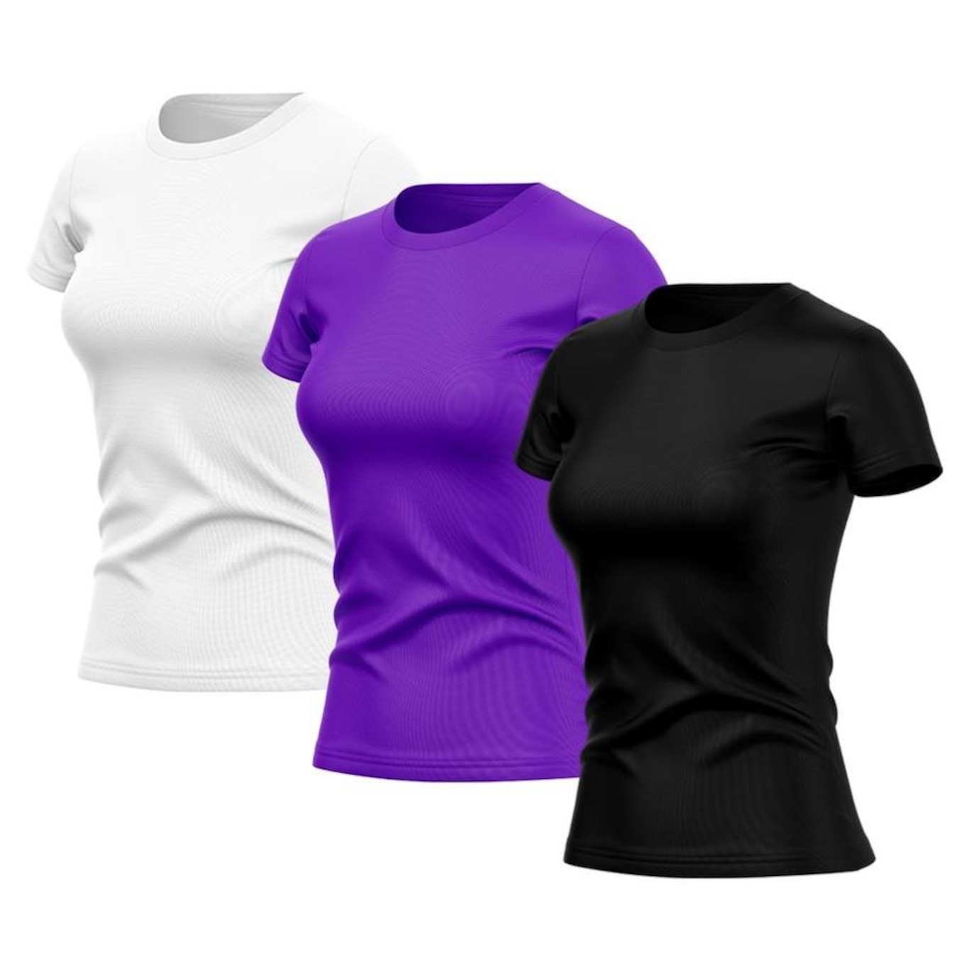 Kit de Camisas Térmica Adriben Dry Fit com Proteção Solar Academia - 3 Unidades - Feminina - Foto 1