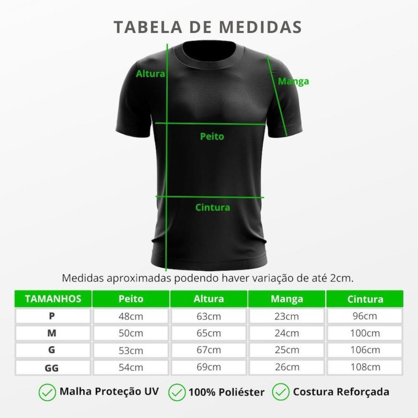 Camiseta Adriben Dry Fit Proteção Solar Uv Térmica - Masculina - Foto 3