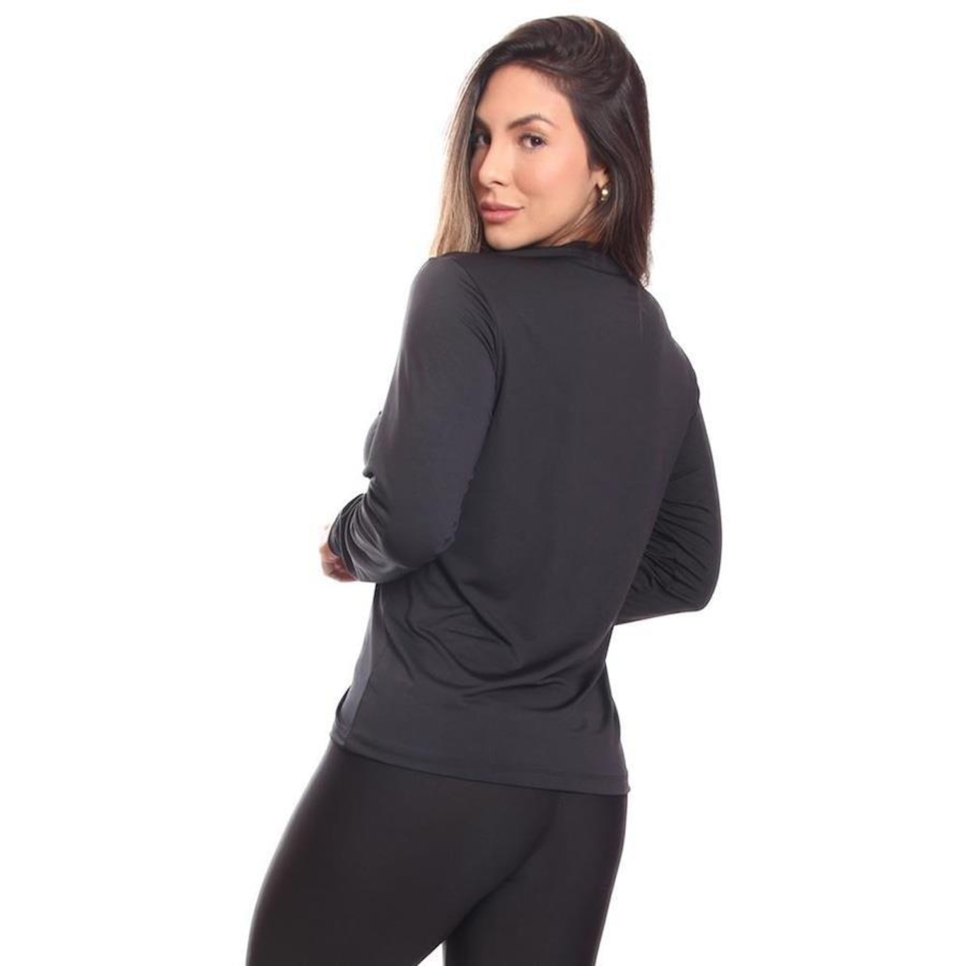 Kit de Camisas Térmica Adriben Manga Longa Dry Fit com Proteção Solar - 8 Unidades - Feminina - Foto 1