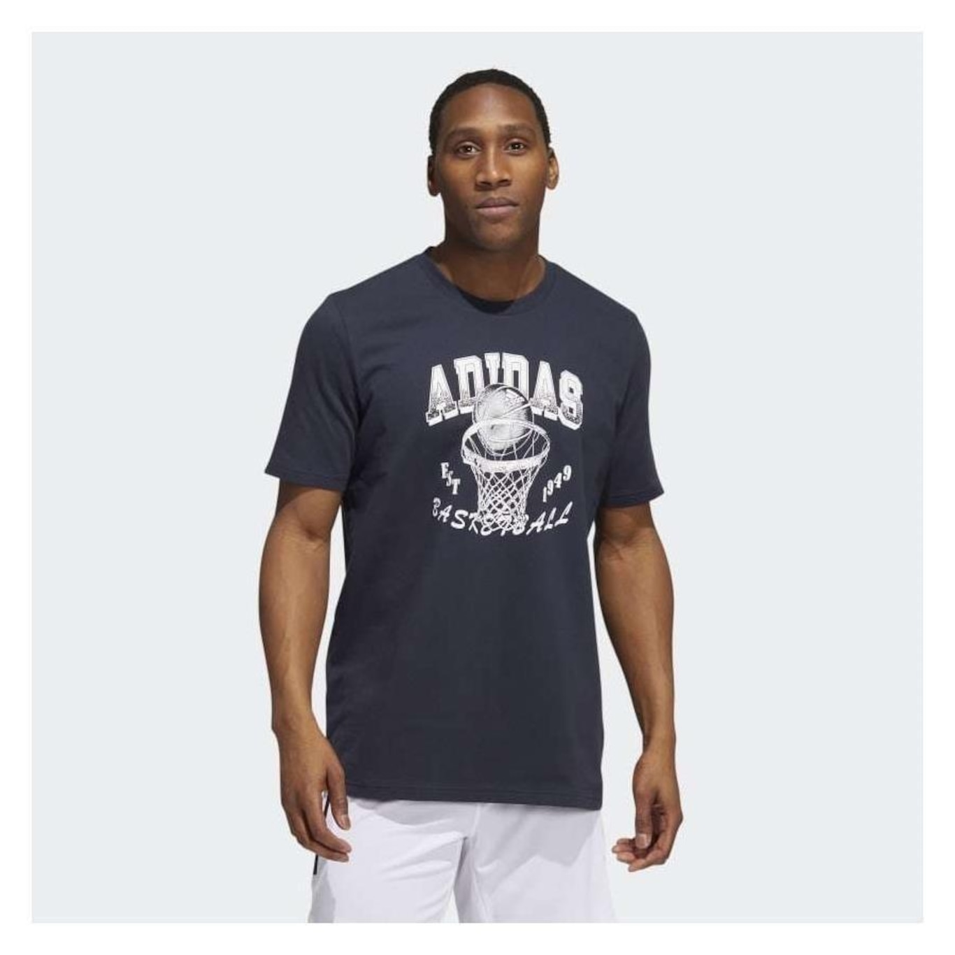 Camiseta adidas Manga Curta Basquete Aworld Hoops - Masculina - Foto 1