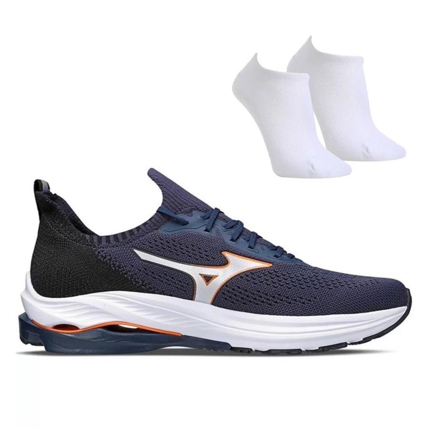 Kit Tênis Mizuno Wave Zest + Par de Meia - Masculino - Foto 1