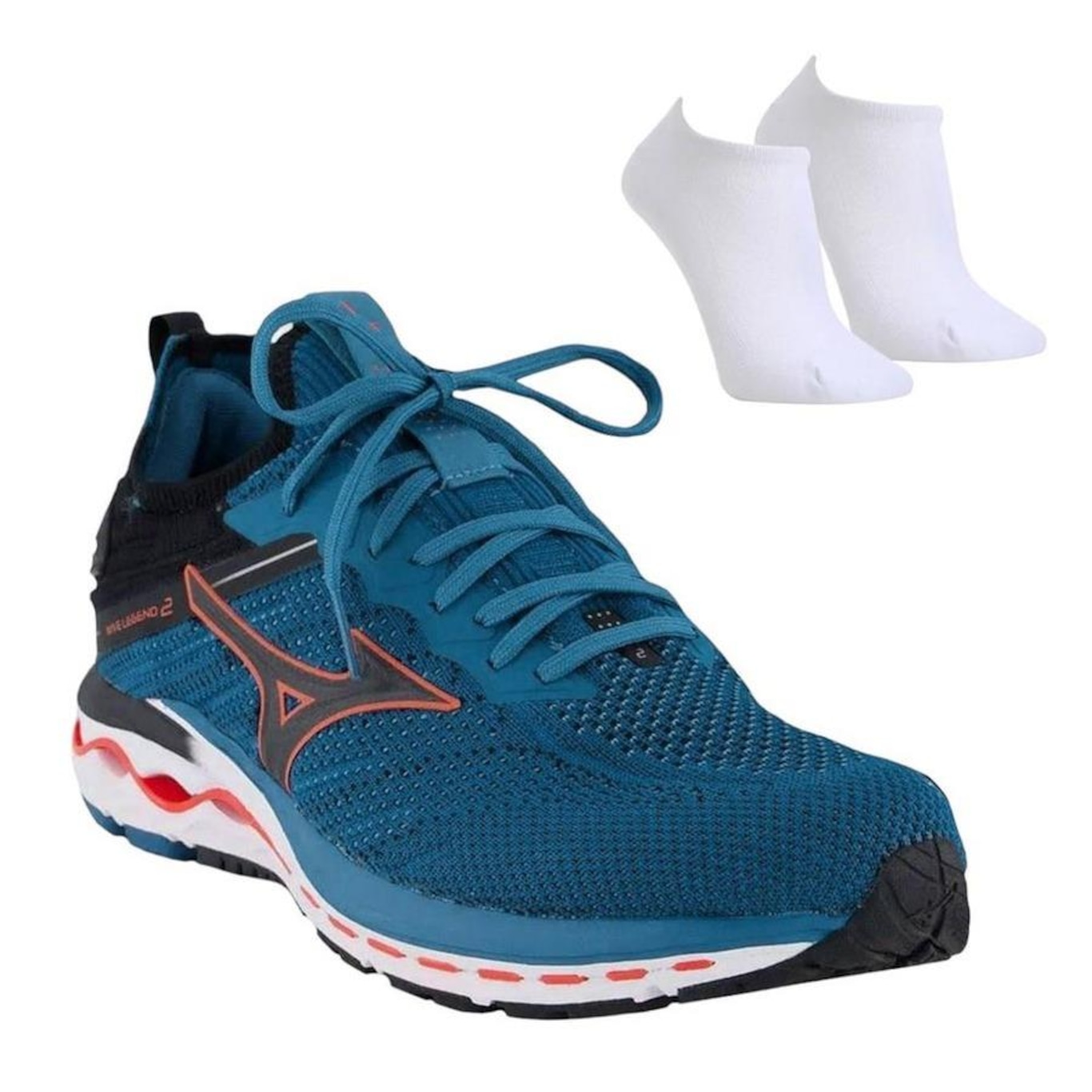 Kit Tênis Mizuno Wave Legend 2 + Par de Meia - Masculino - Foto 1