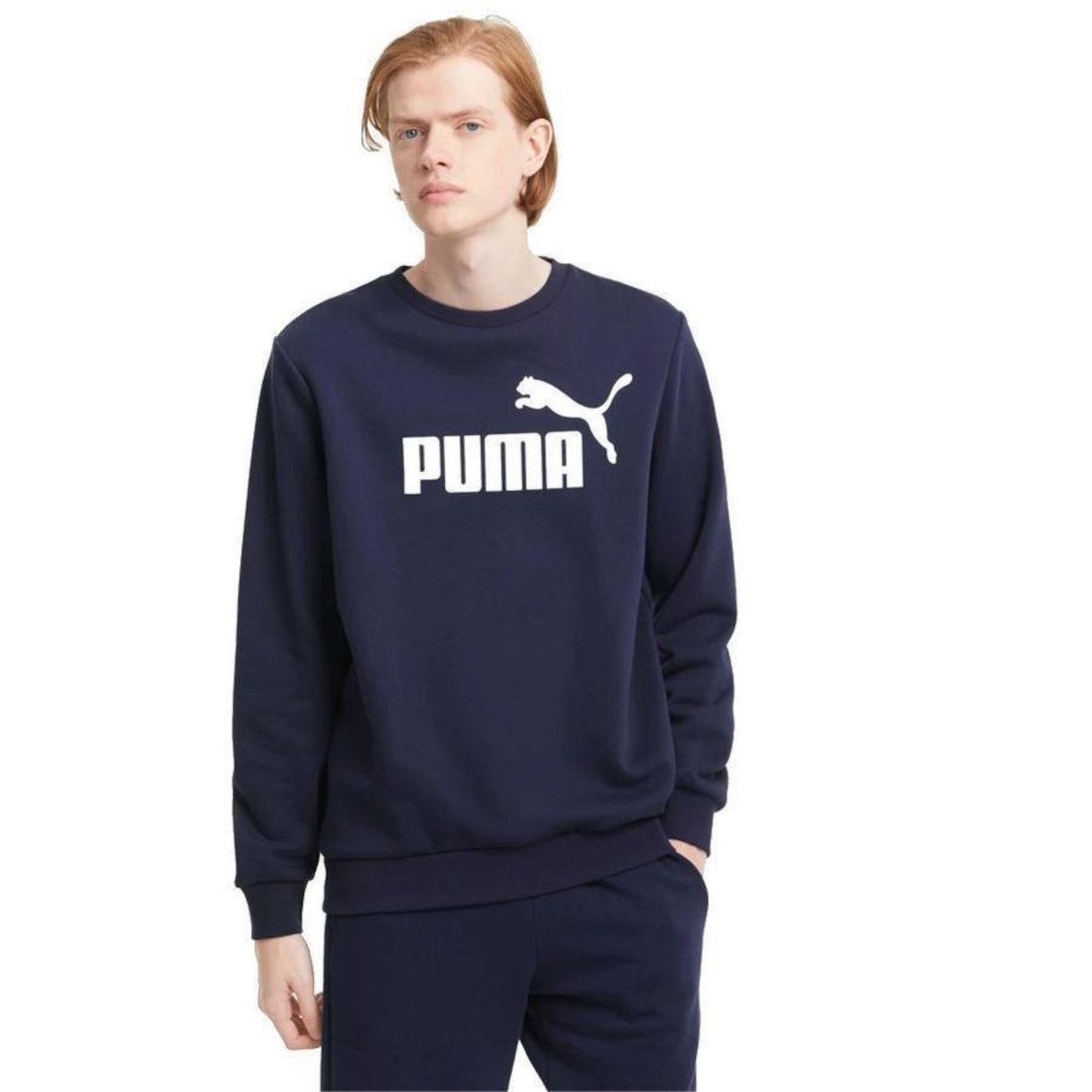 Blusão de Moletom sem Capuz Puma Ess Big Logo - Masculino - Foto 4