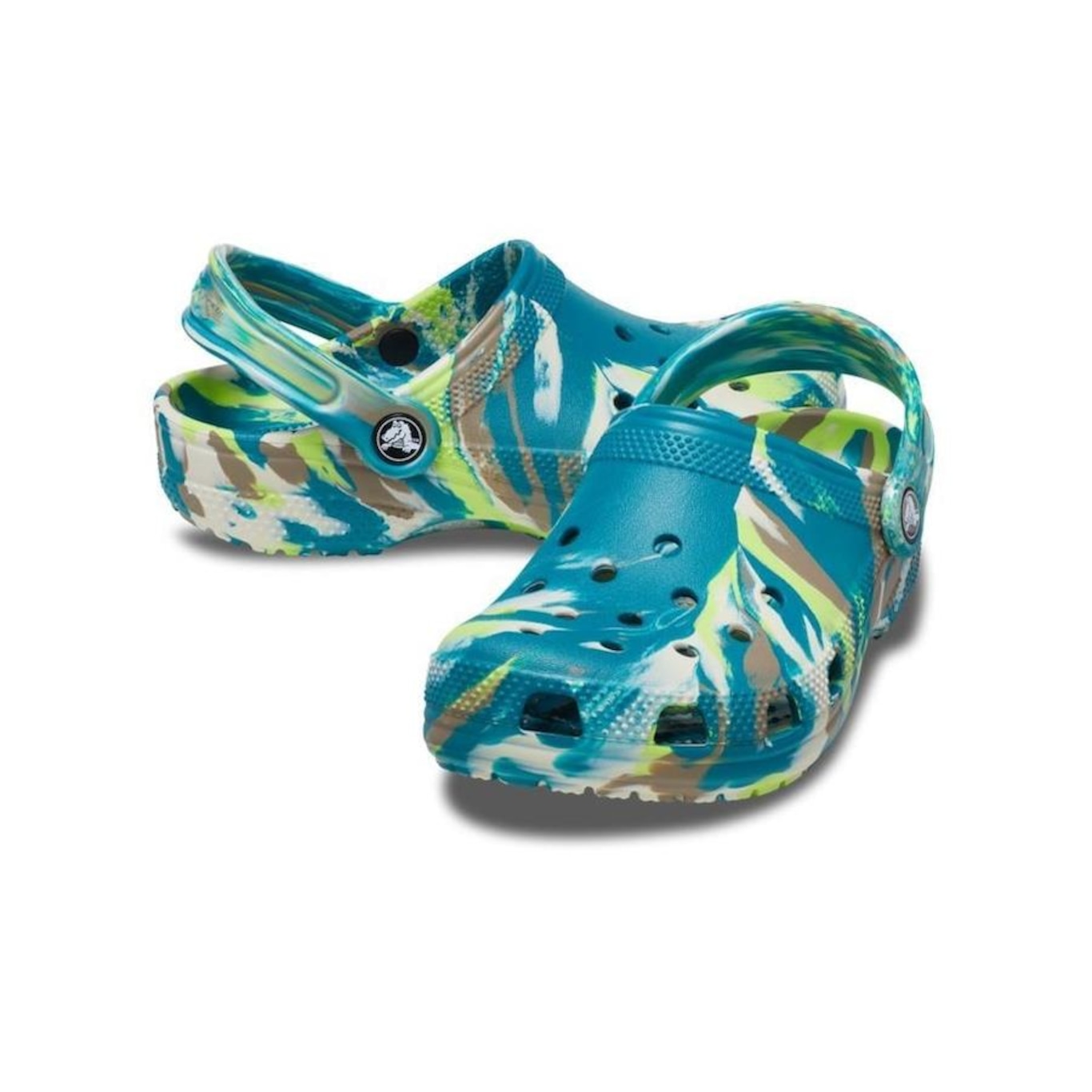 Sandália Crocs Classic Marbled Clog T - Infantil - Foto 4