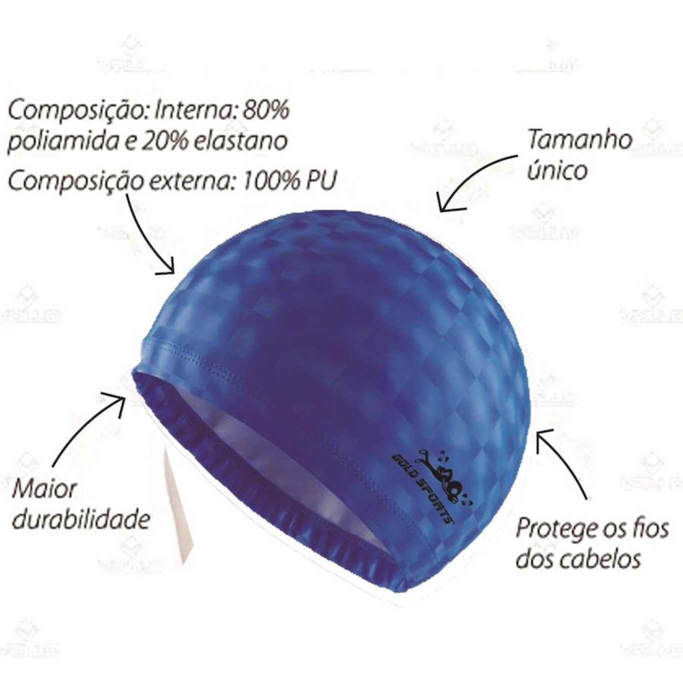 Kit de Natação Gold Sports: Óculos New Shark + Touca + Protetor de Ouvido - Infantil - Foto 1