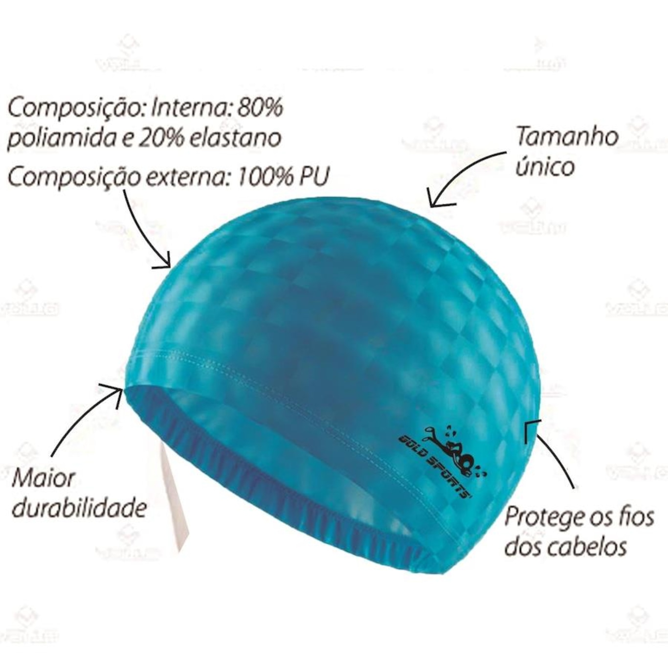 Kit de Natação Gold Sports: Óculos New Shark + Touca + Protetor de Ouvido - Infantil - Foto 3