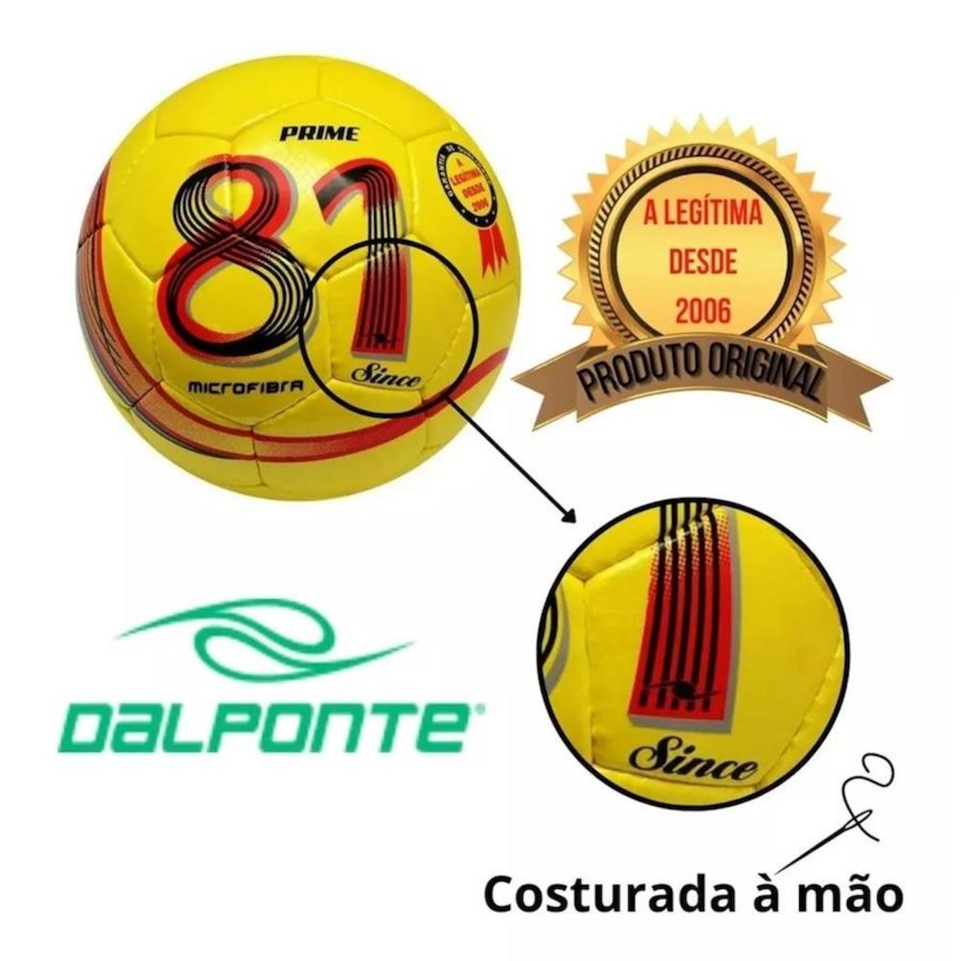 Kit Bola de Futsal Dalponte 81 Prime Costurada a Mão - 3 Unidades - Foto 4