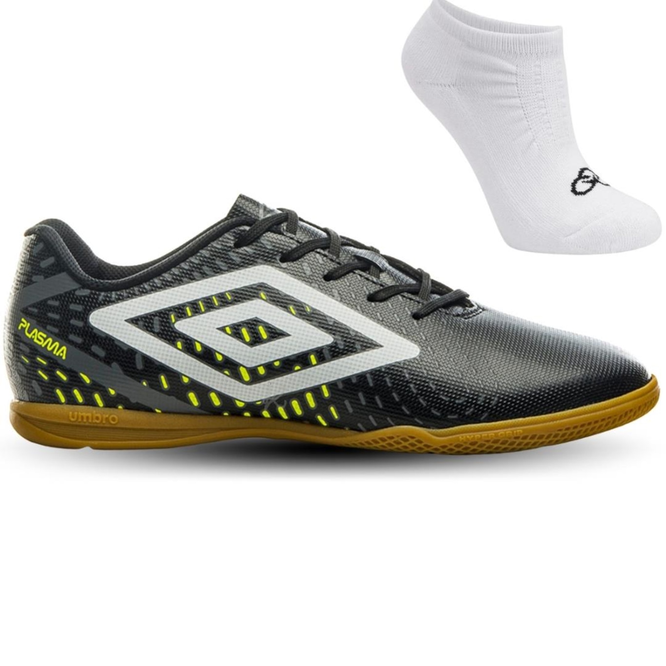 Chuteira Futsal Umbro Plasma + Meias - Adulto - Foto 1