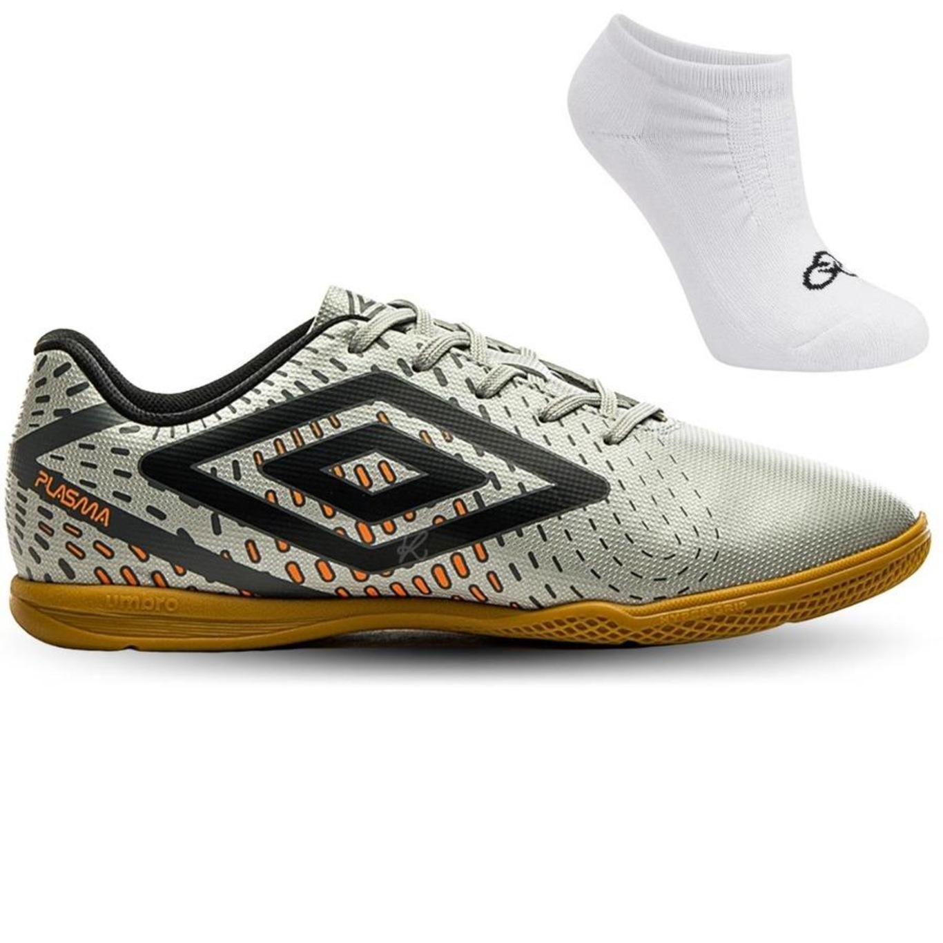 Chuteira Futsal Umbro Plasma + Meias - Adulto - Foto 4