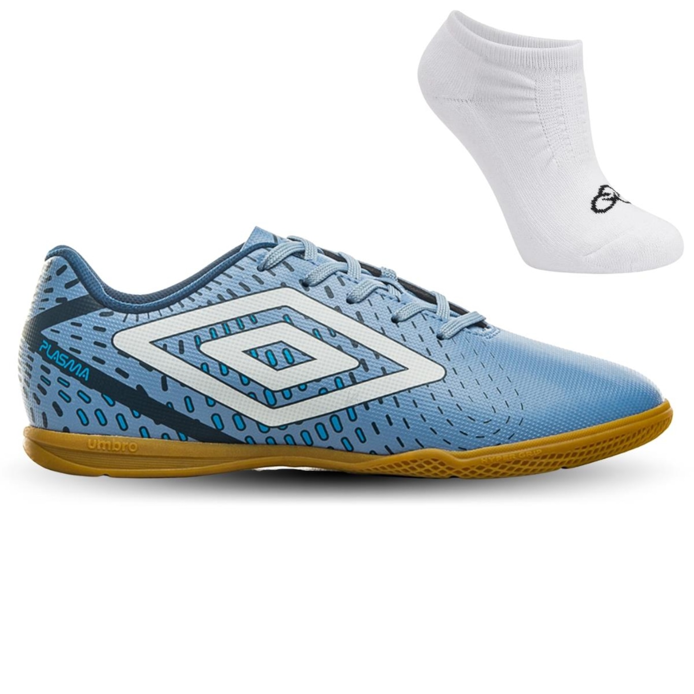 Chuteira Futsal Umbro Plasma + Meias - Adulto - Foto 1