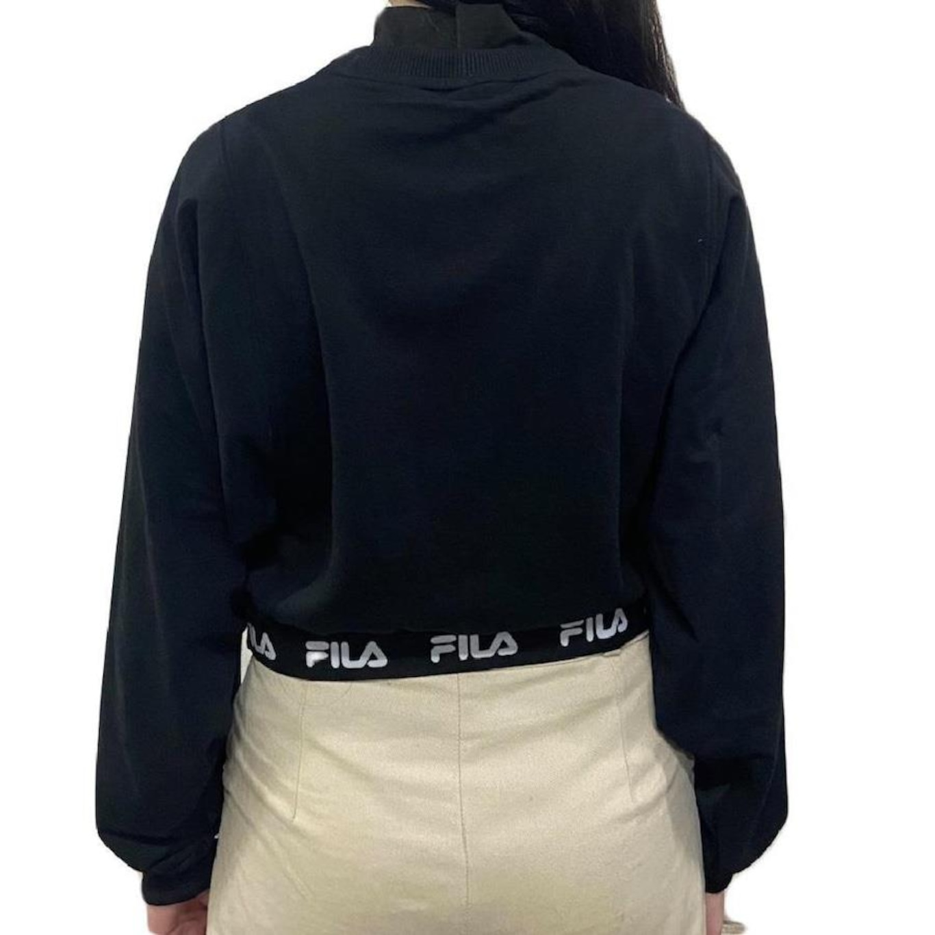 Blusa Cropped Fila Tape Feminina - Foto 1