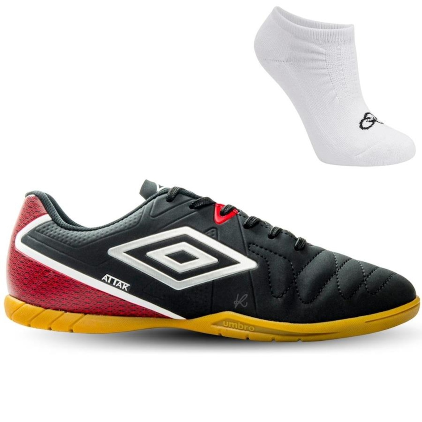 Chuteira Futsal Umbro Attak - Adulto + Meias - Foto 1