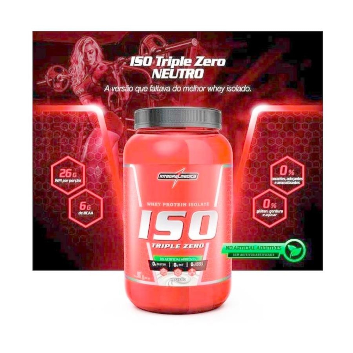 Whey Protein Integralmédica Baunilha ISO Triple Zero - 900g - Foto 5