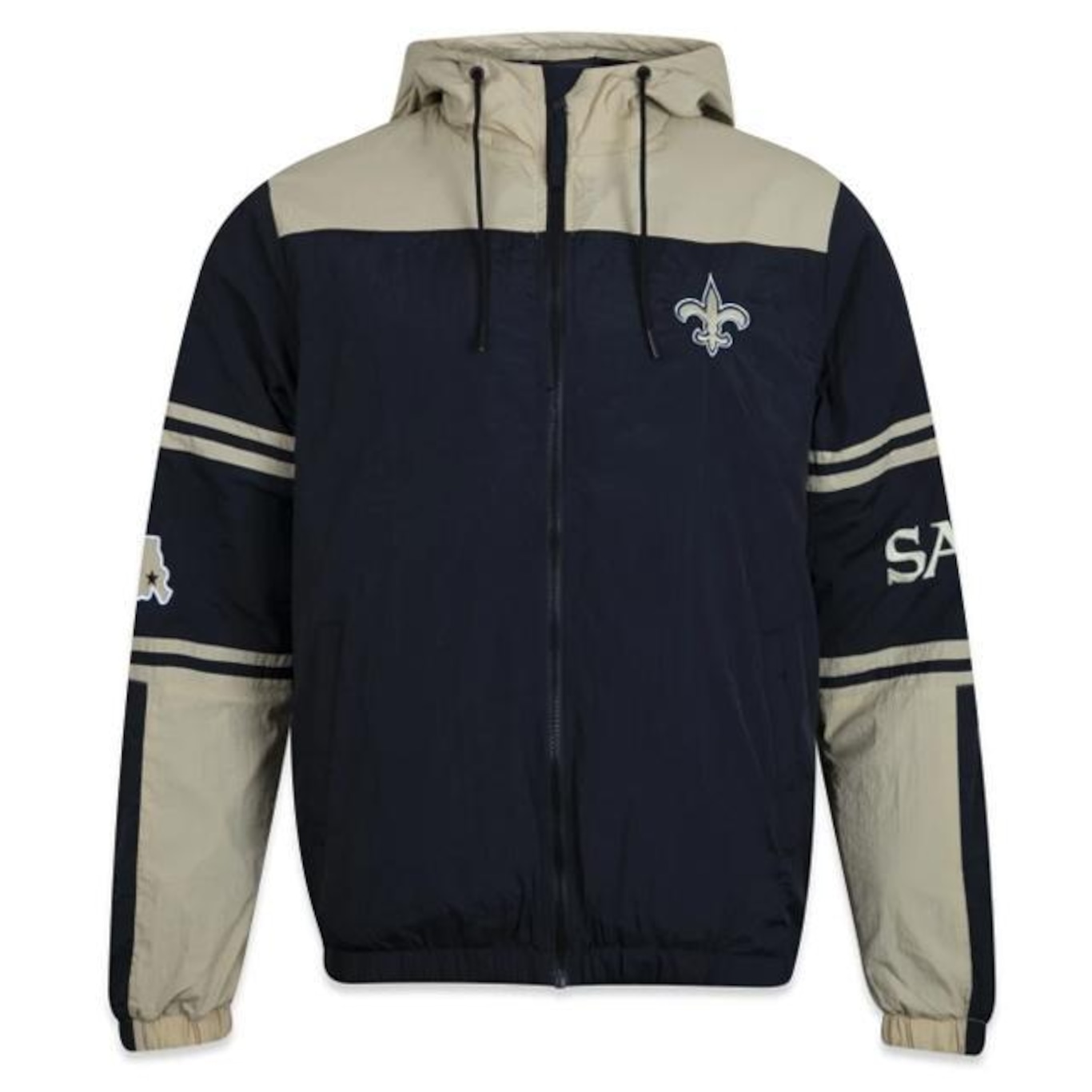 Jaqueta Corta Vento com Capuz New Era NFL New Orleans Saints To School - Masculina - Foto 1