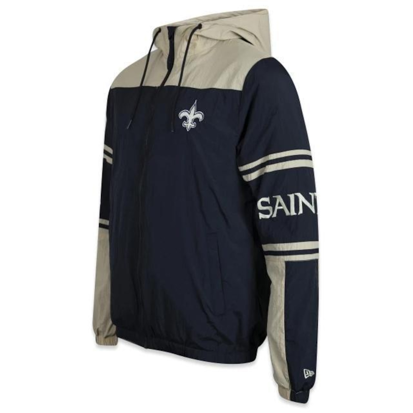 Jaqueta Corta Vento com Capuz New Era NFL New Orleans Saints To School - Masculina - Foto 3