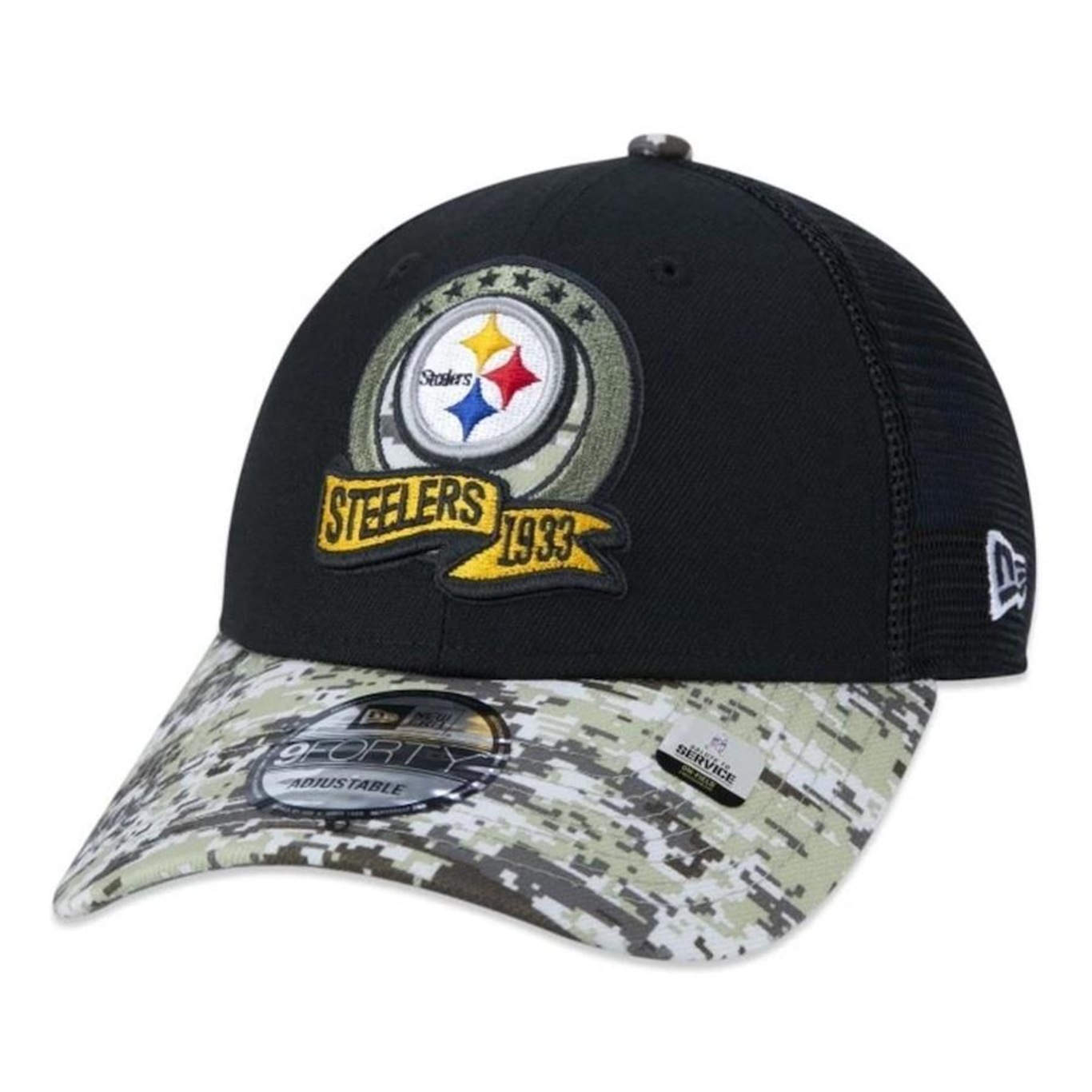 Boné New Era Pittsburgh Steelers 940 Salute To Service - Snapback - Adulto - Foto 1