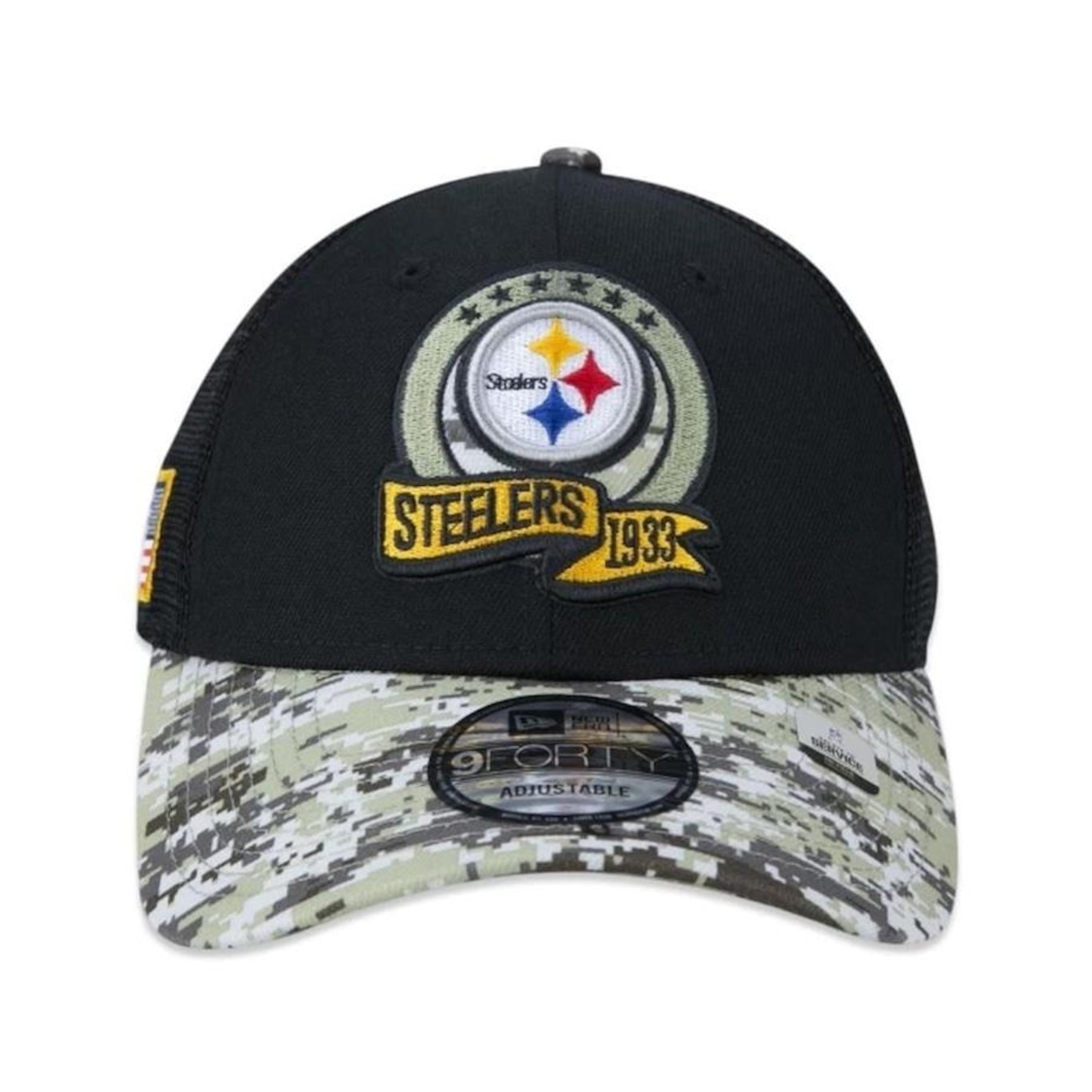 Boné New Era Pittsburgh Steelers 940 Salute To Service - Snapback - Adulto - Foto 3