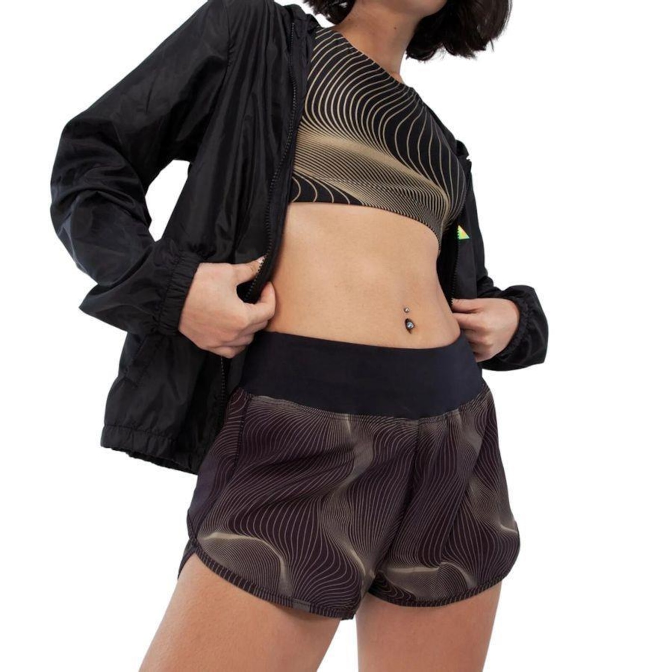 Shorts Lauf Basic Futuristic - Feminino - Foto 1