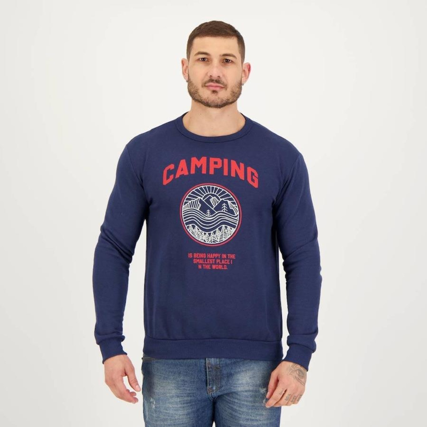 Blusão de Moletom sem Capuz Cdka Camping Classic - Masculino - Foto 3