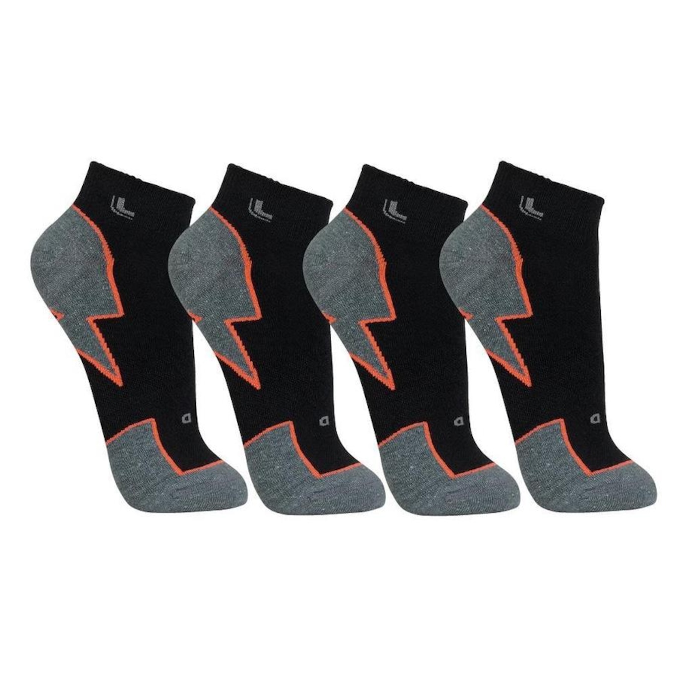 Kit Meias Cano Curto Lupo Running Performance Com 4 Pares - Adulto - Foto 1