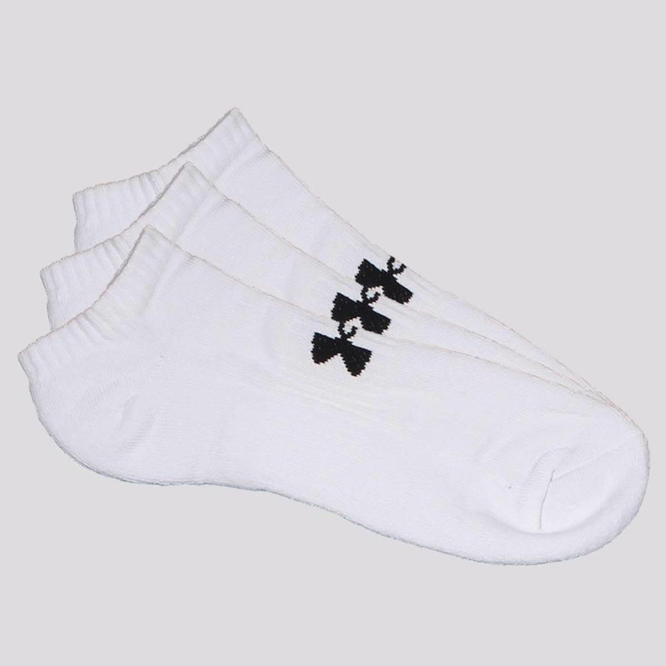 Meia Under Armour Cotton Cano Invisivel 3 Pares Unissex - Branco