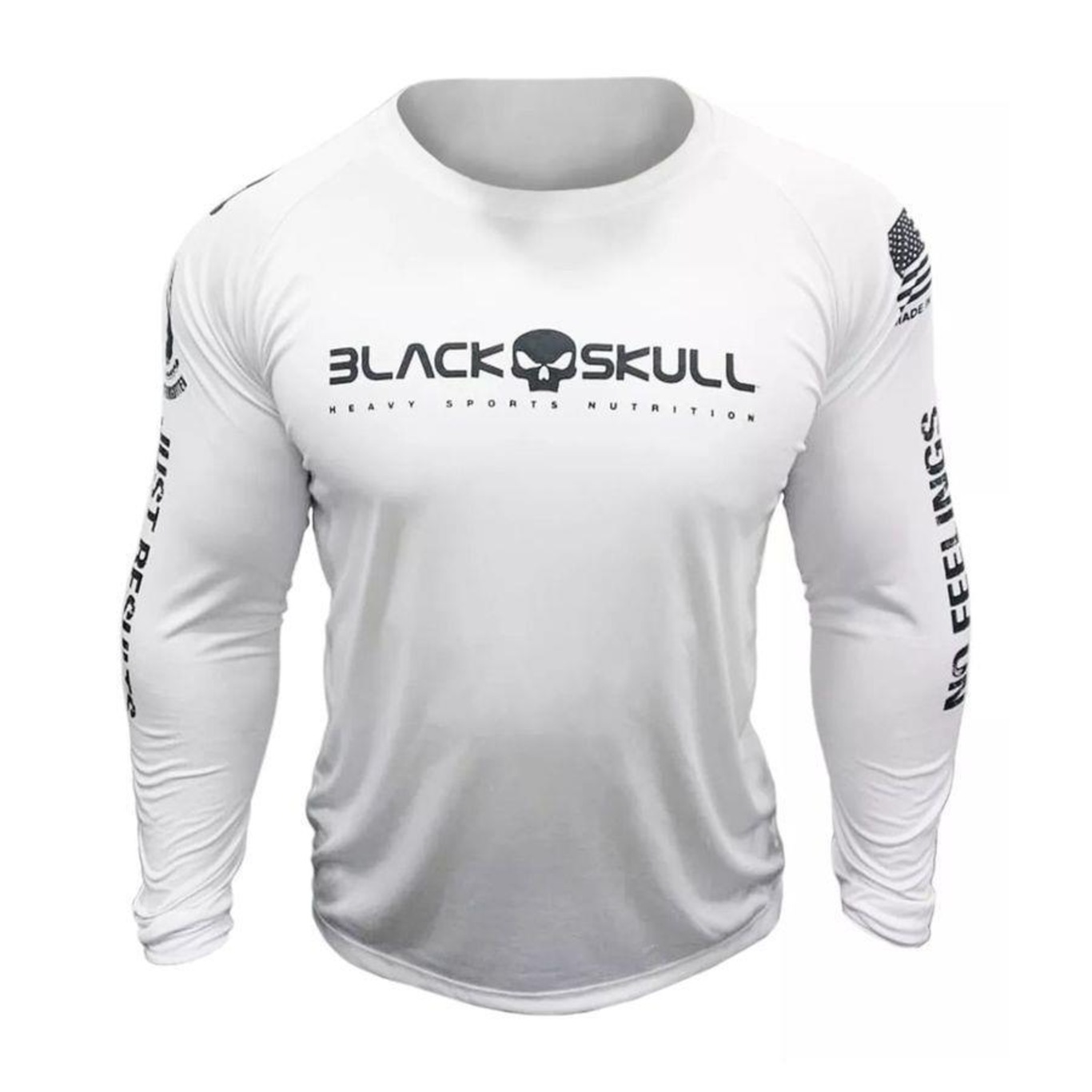 Camiseta Black Skull Manga Longa Dry Fit Soldado Bope - Masculina - Foto 1