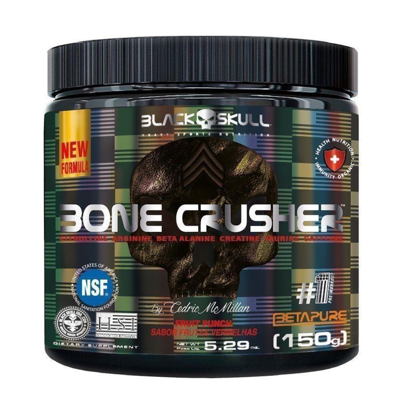 PRE TREINO BLAC BONE CRUSH - Foto 1