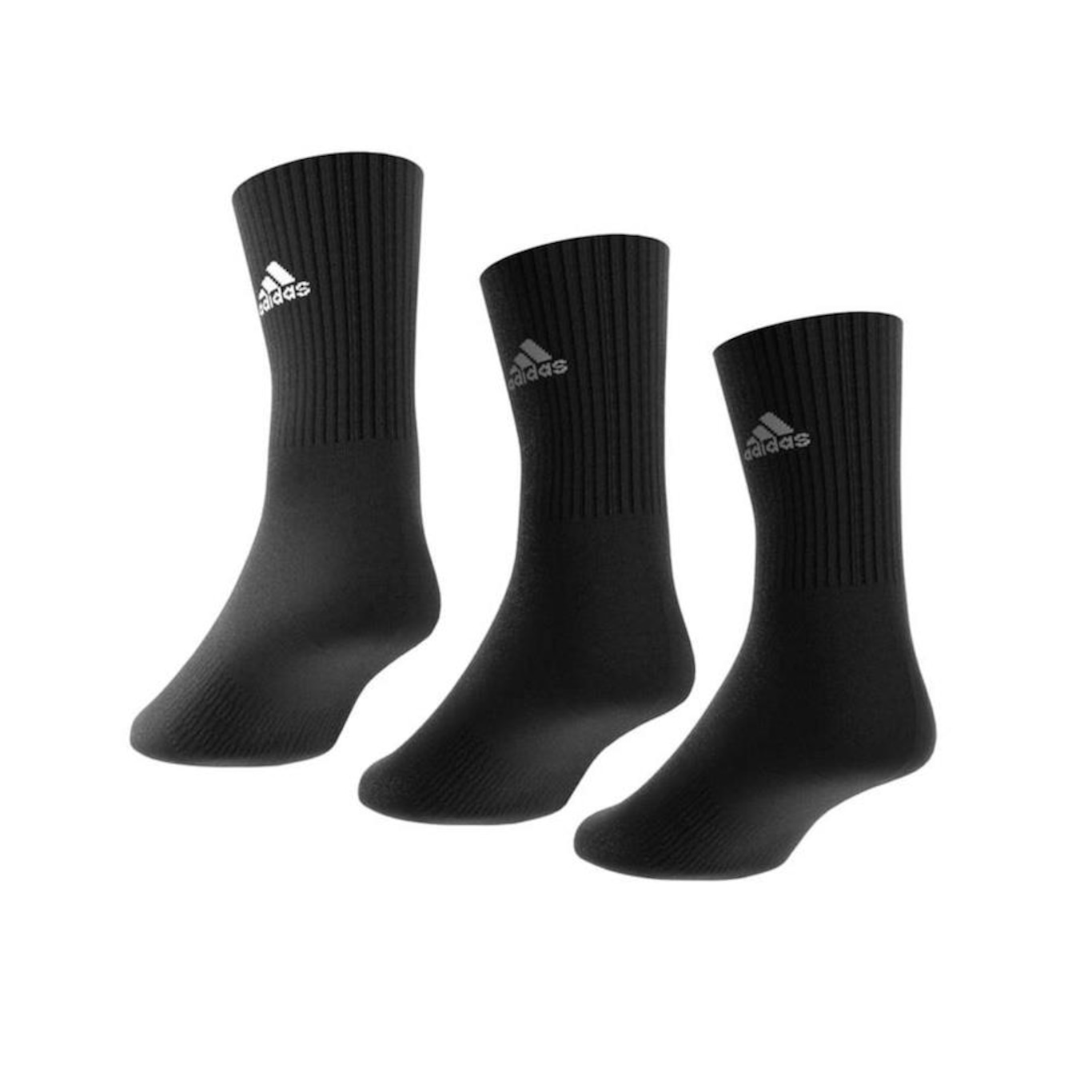 Kit de Meias Cano Alto adidas Cushioned Crew - 3 Pares - Adulto - Foto 2