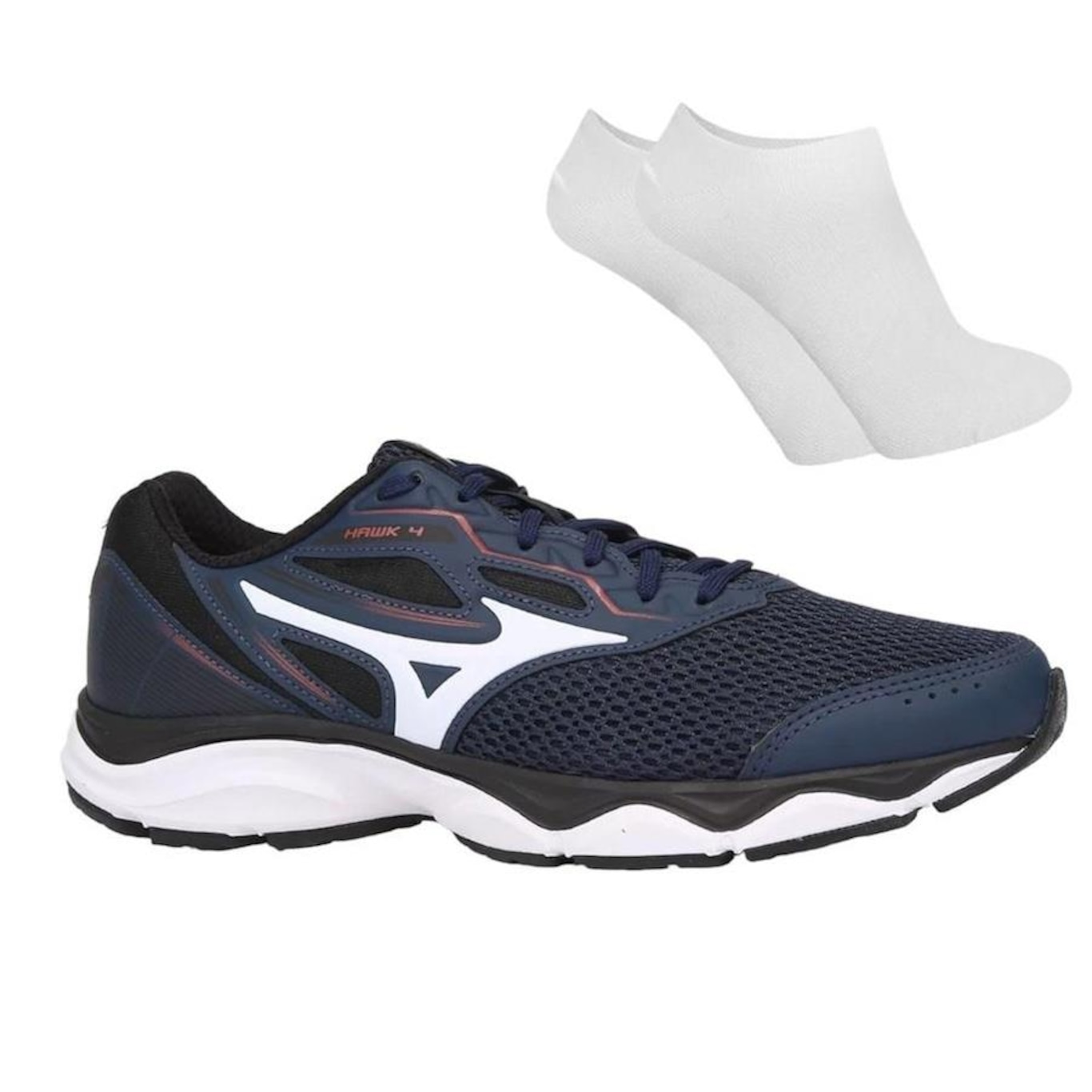 Kit Tênis Mizuno Wave Hawk 4 + Meia - Masculino - Foto 1