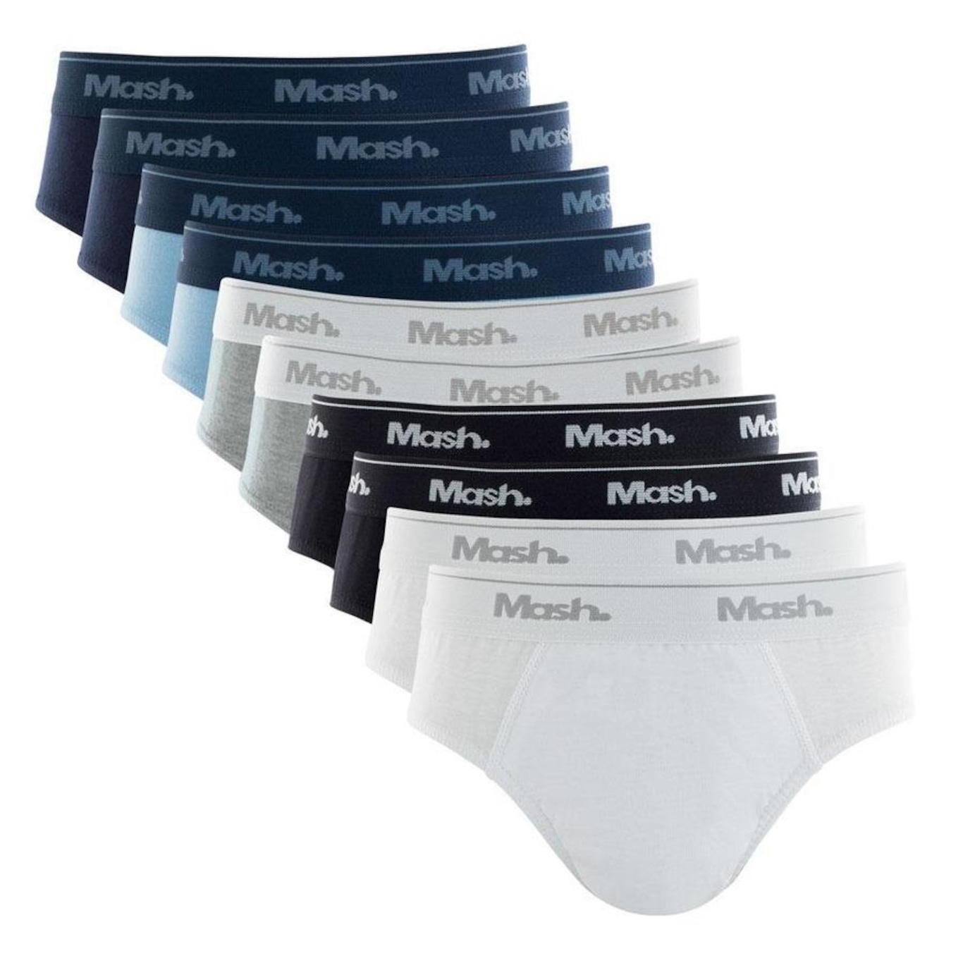 Kit de Cuecas Slip Mash - 10 Unidades - Infantil - Foto 1