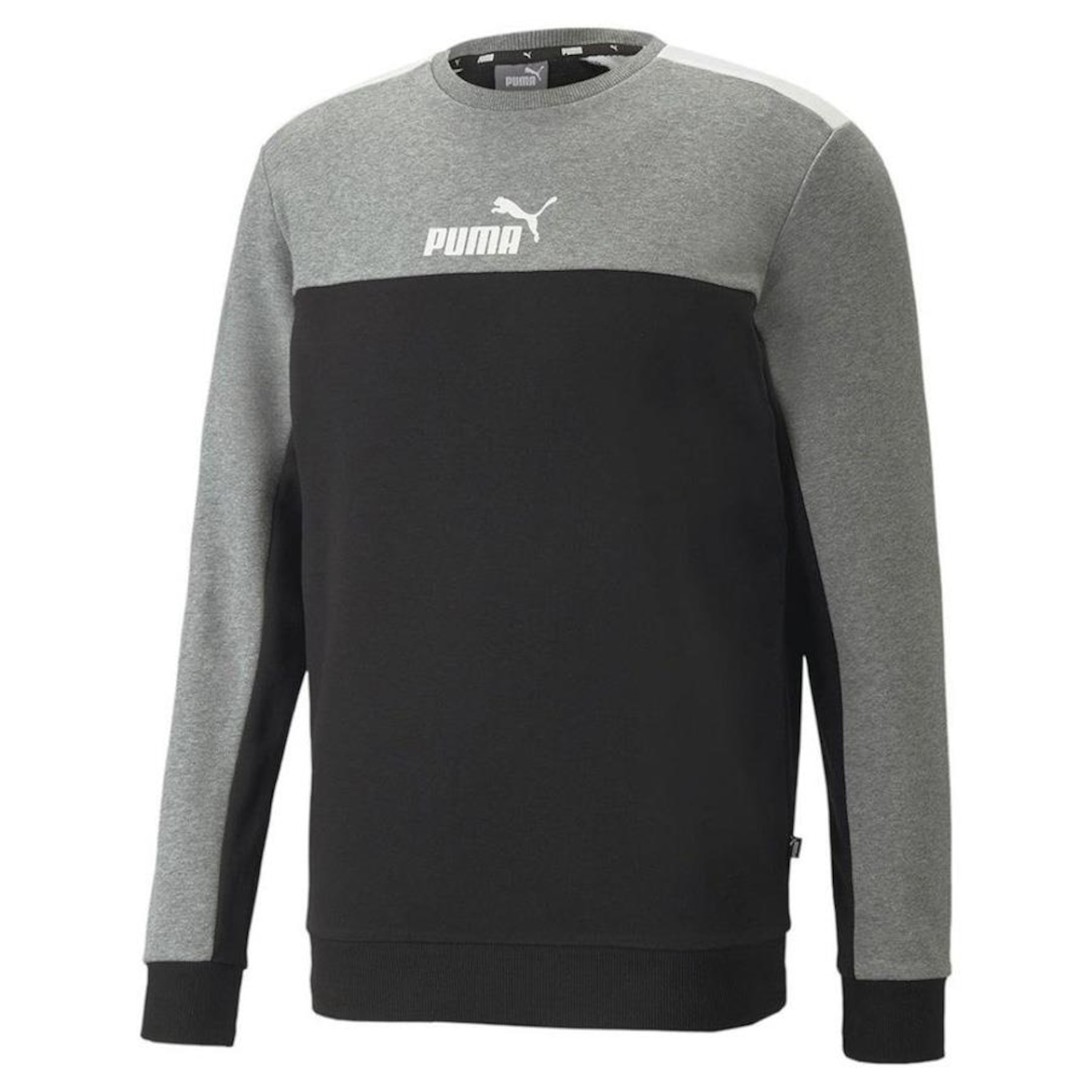 Blusão de Moletom Puma Ess+ Block Crew - Masculino - Foto 1