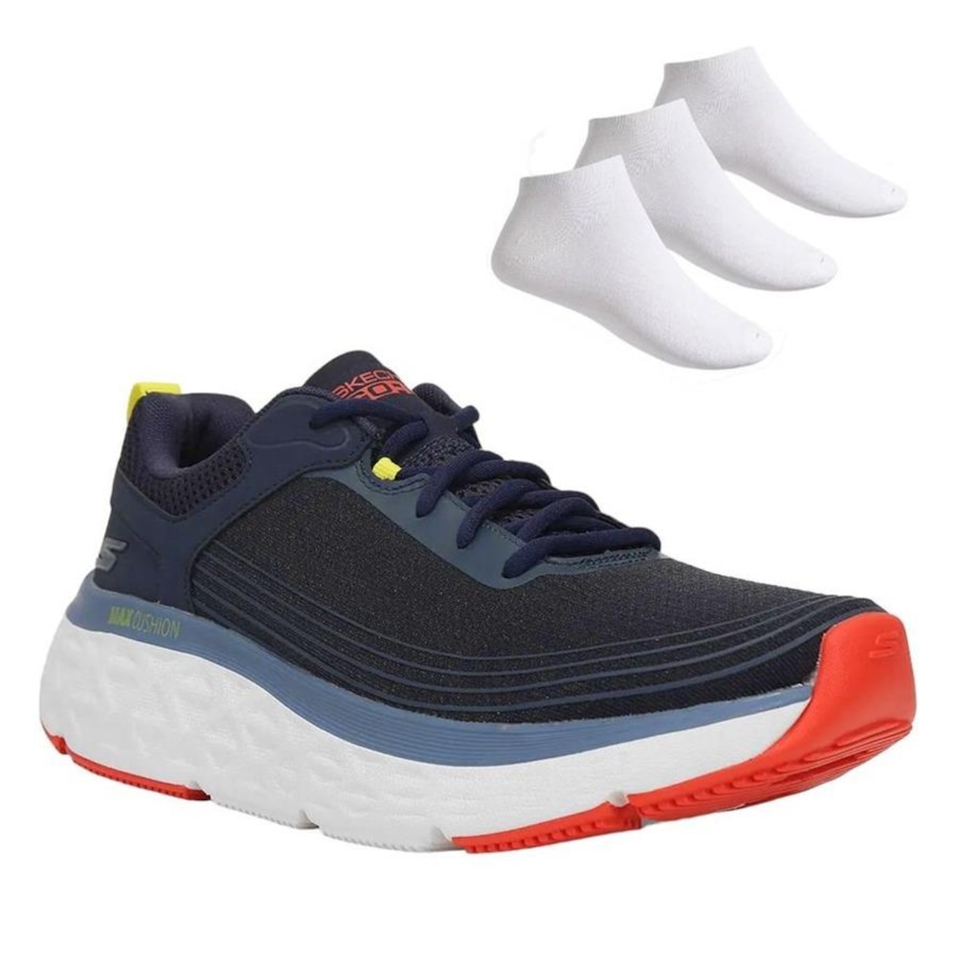 Kit Tênis Skechers Max Cushioning + 3 Pares de Meias - Masculino - Foto 1